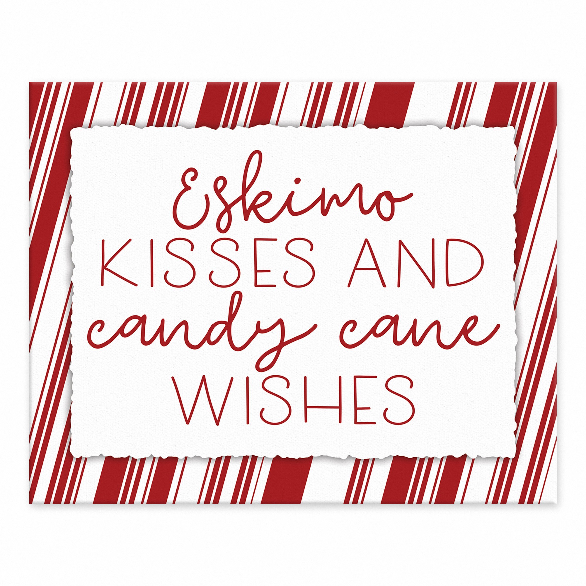 Eskimo Kisses and Candy Cane Wishes 8x10 Tabletop Canvas