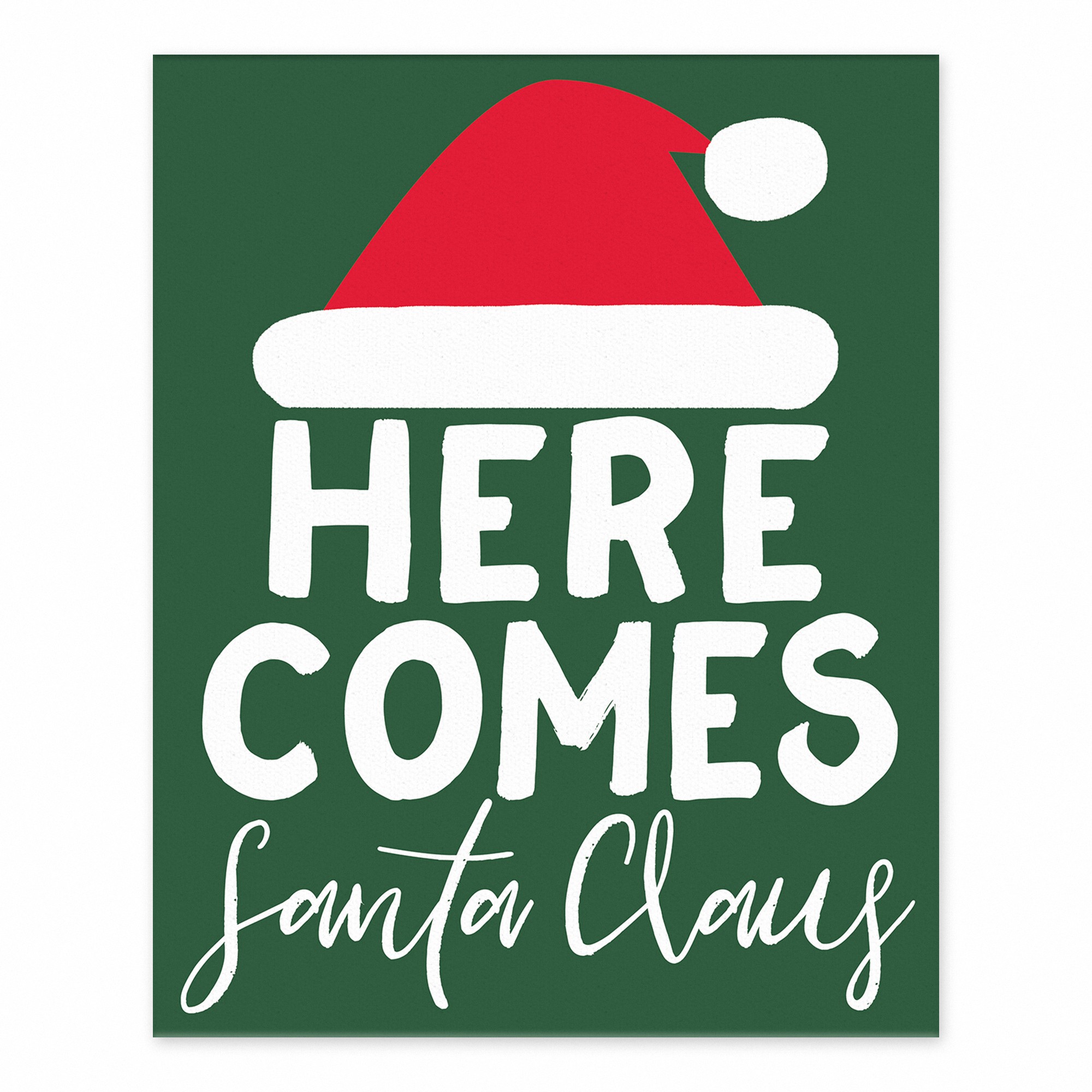 Here Comes Santa Claus 8x10 Tabletop Canvas