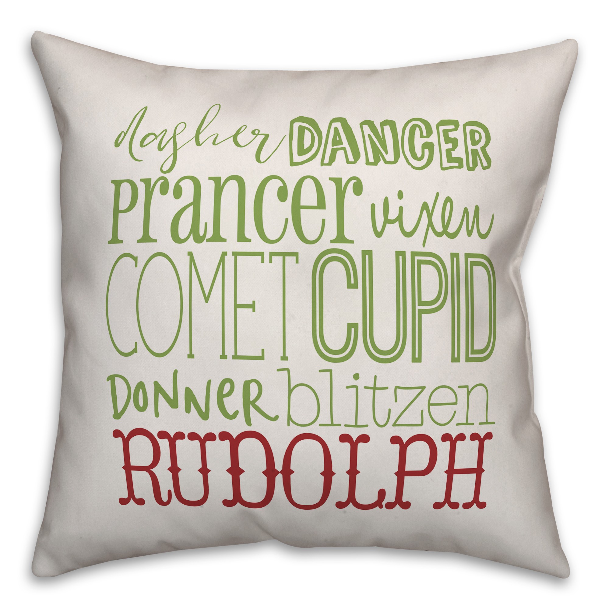 Reindeer Names Pillow