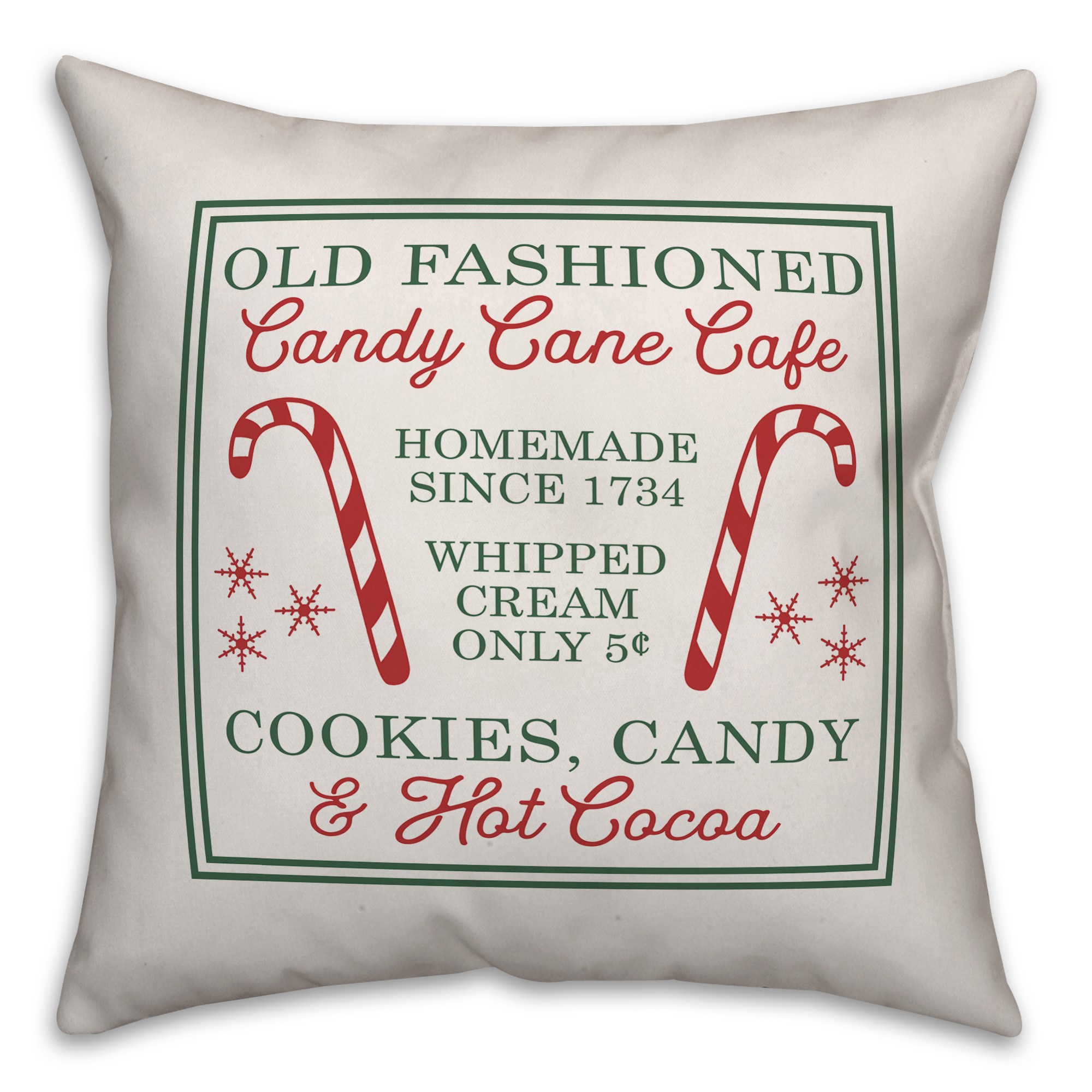 Old Fashioned Candy Cane Café Pillow
