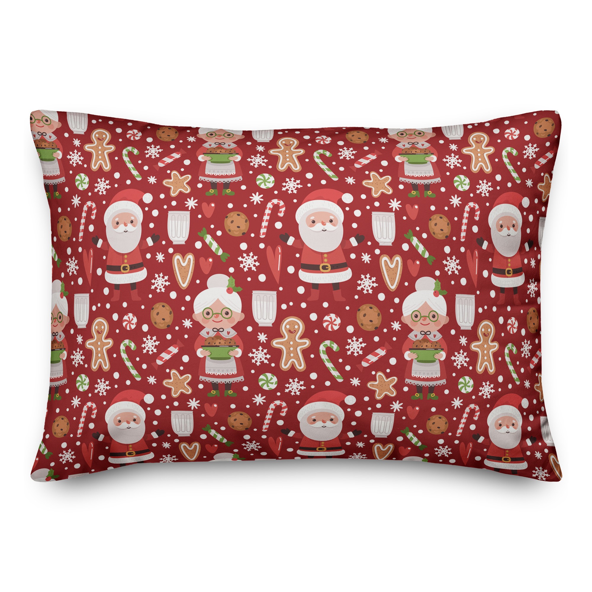 Mr & Mrs Claus Pattern Pillow