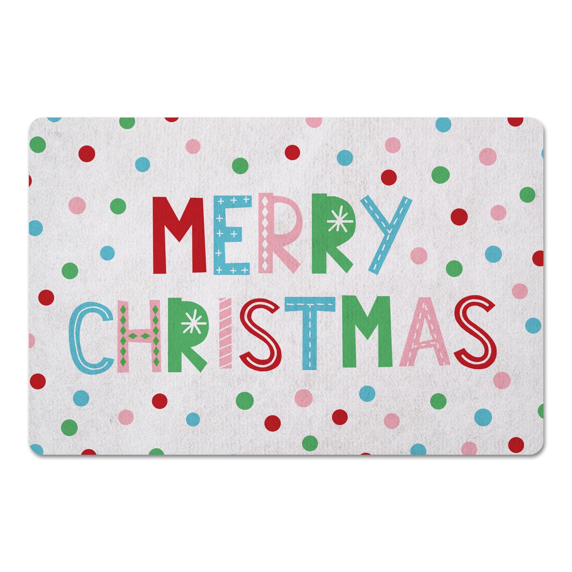 Merry Christmas Polka Dots 27x18 Floor Mat