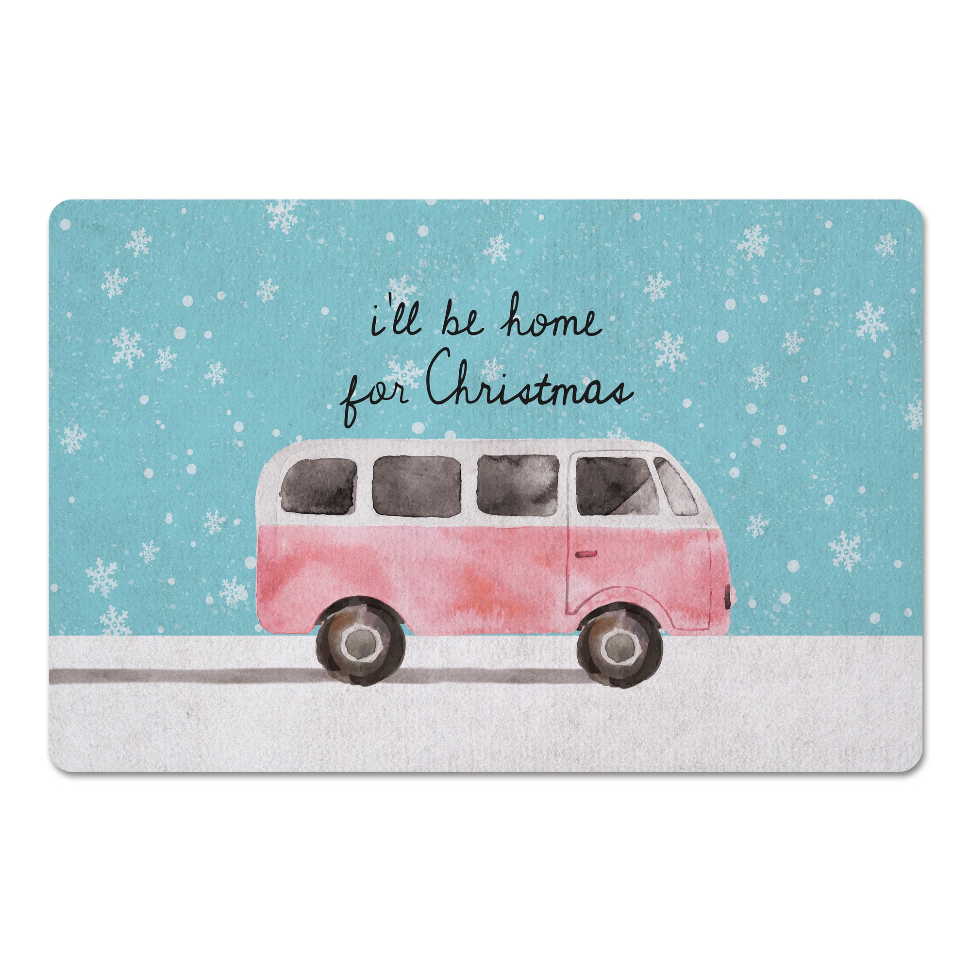 Pink Christmas Van 27x18 Floor Mat