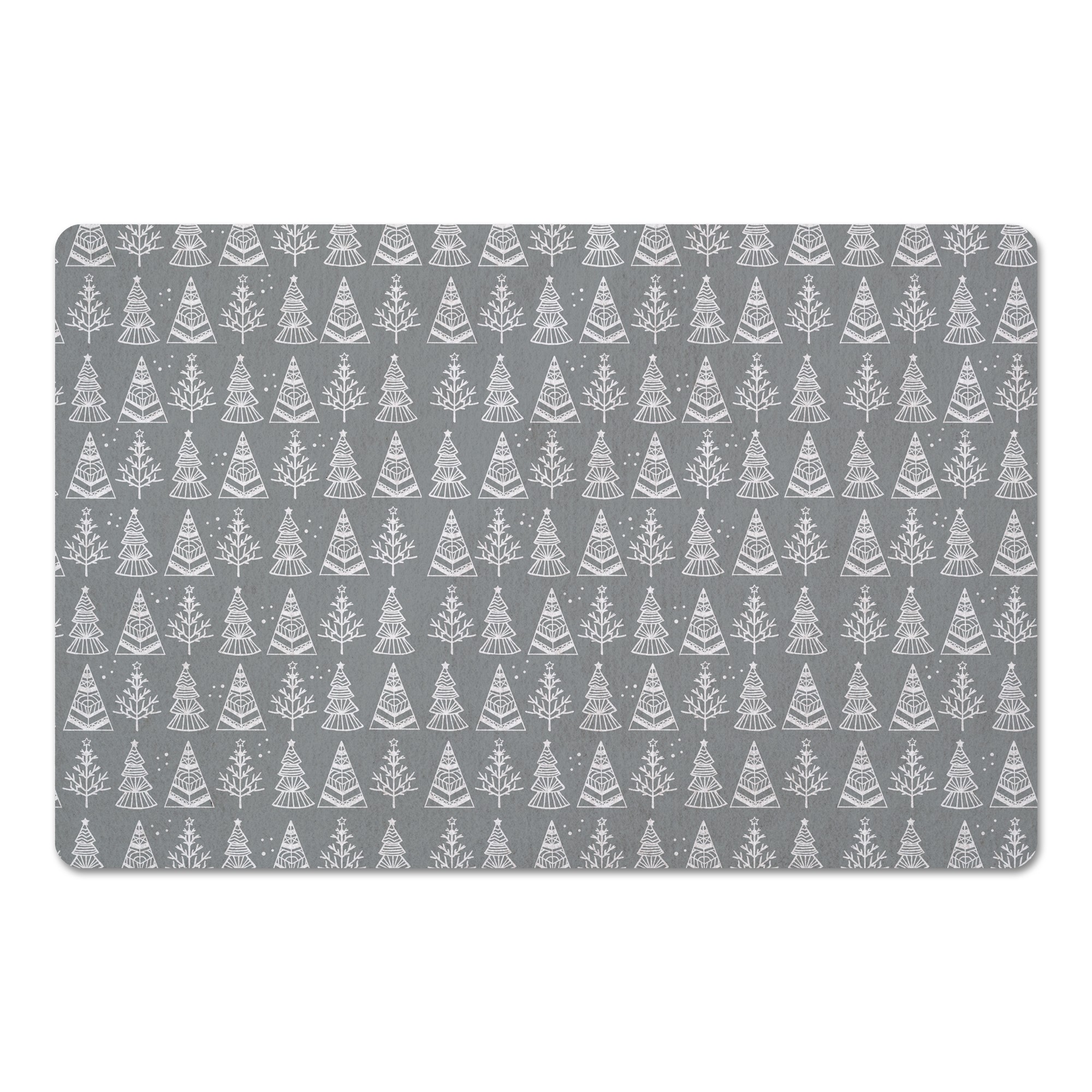 Christmas Tree Sketch - Gray 27x18 Floor Mat