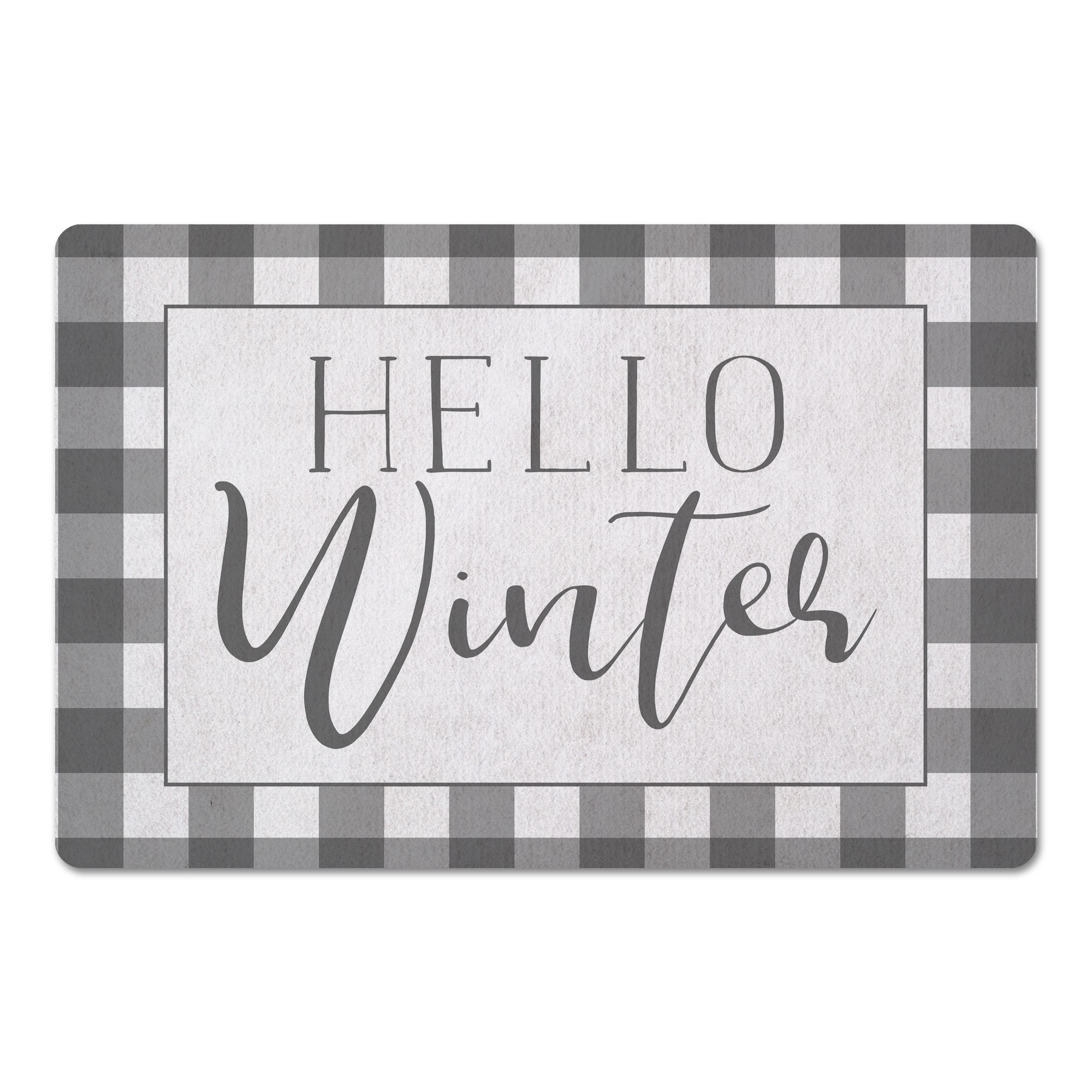 Hello Winter 27x18 Floor Mat
