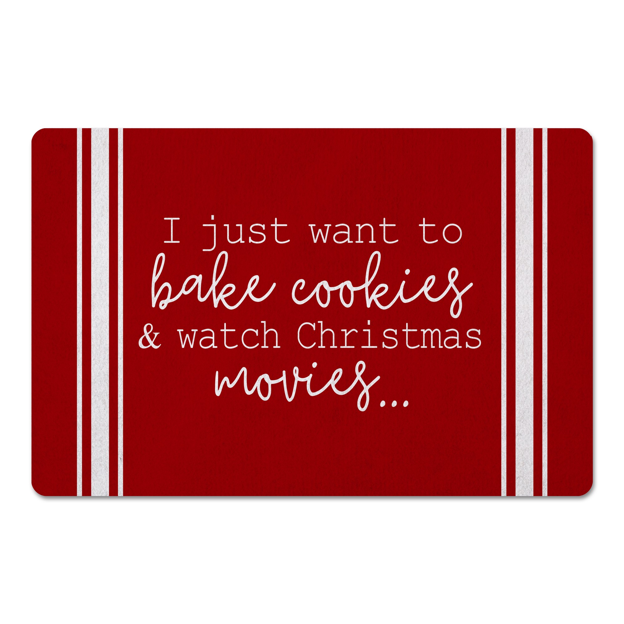 Bake Cookies and Watch Christmas Movies 27x18 Floor Mat