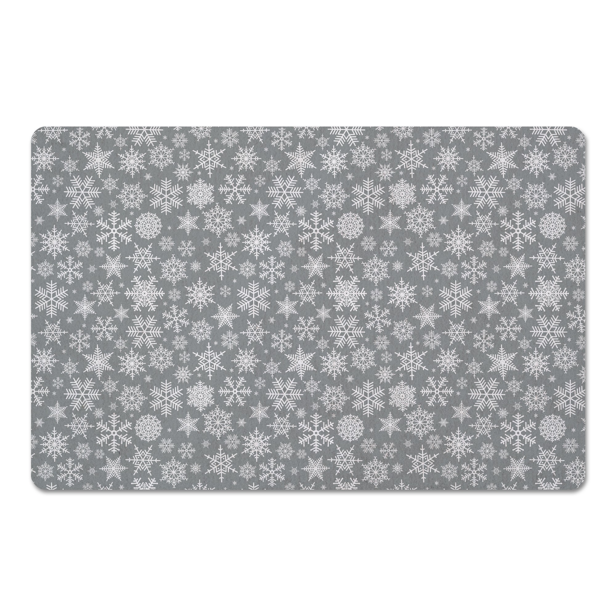 Snowflake Pattern - Gray 27x18 Floor Mat