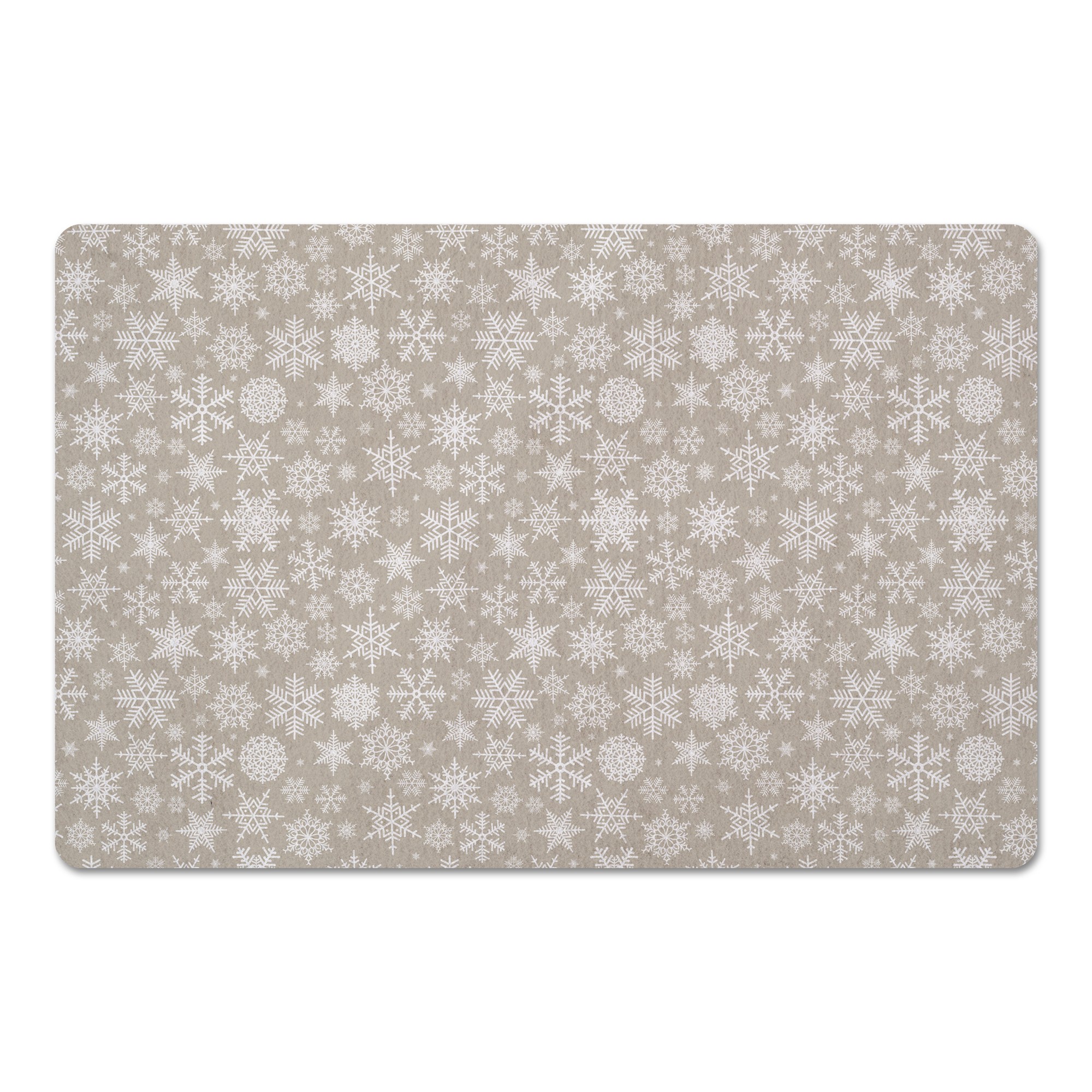 Snowflake Pattern - Tan 27x18 Floor Mat