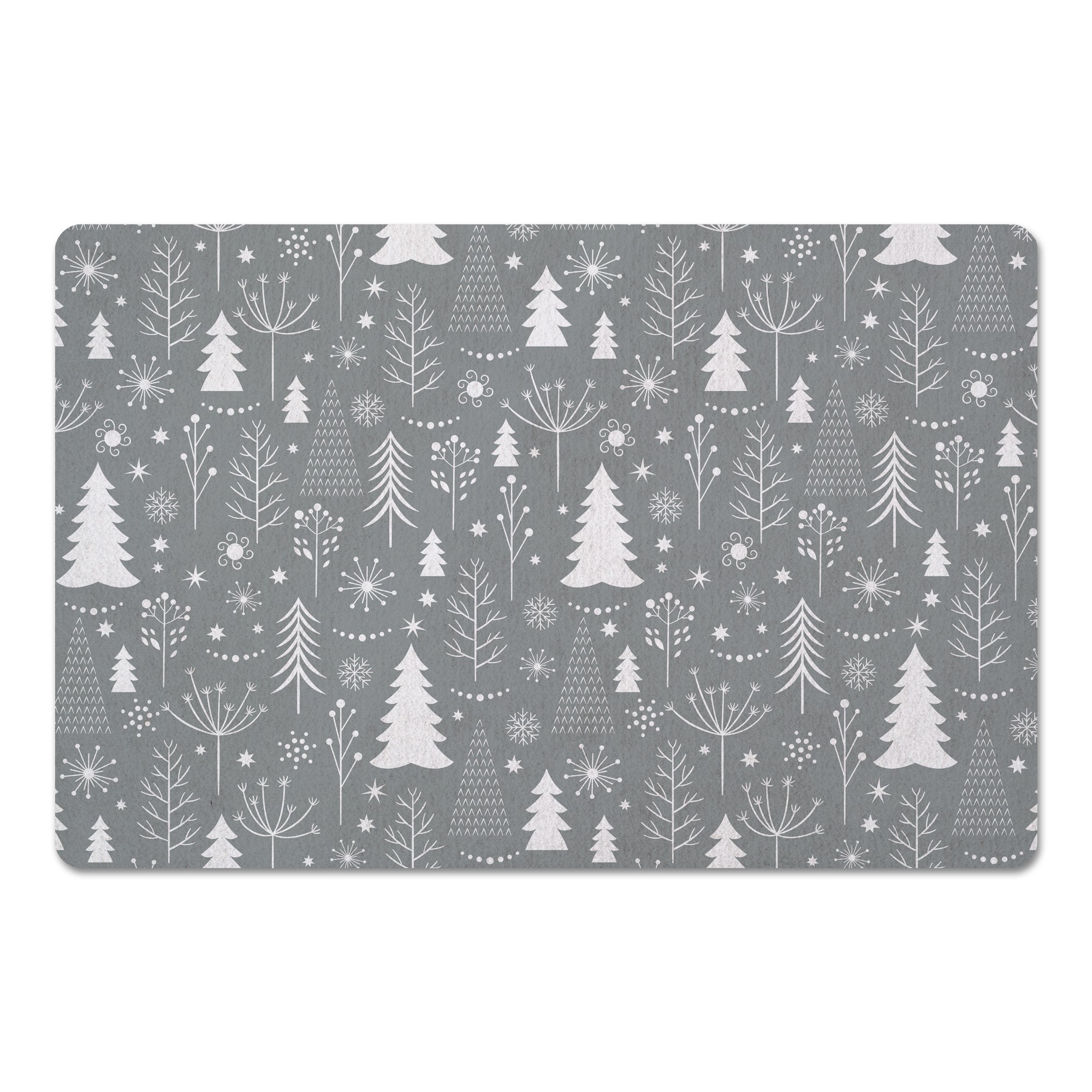 Winter Pattern - Gray 27x18 Floor Mat