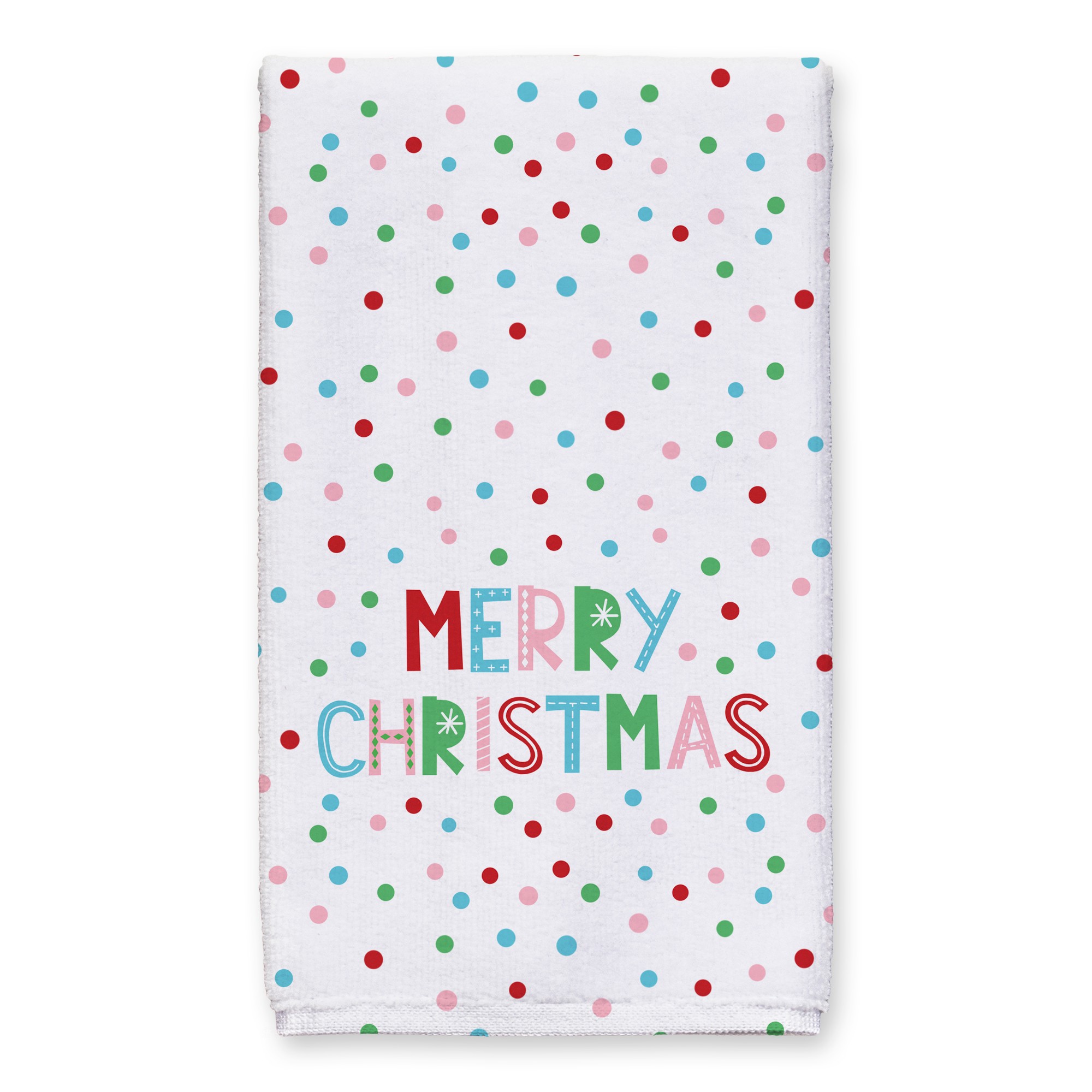 Merry Christmas Polka Dots 16x25 Towel