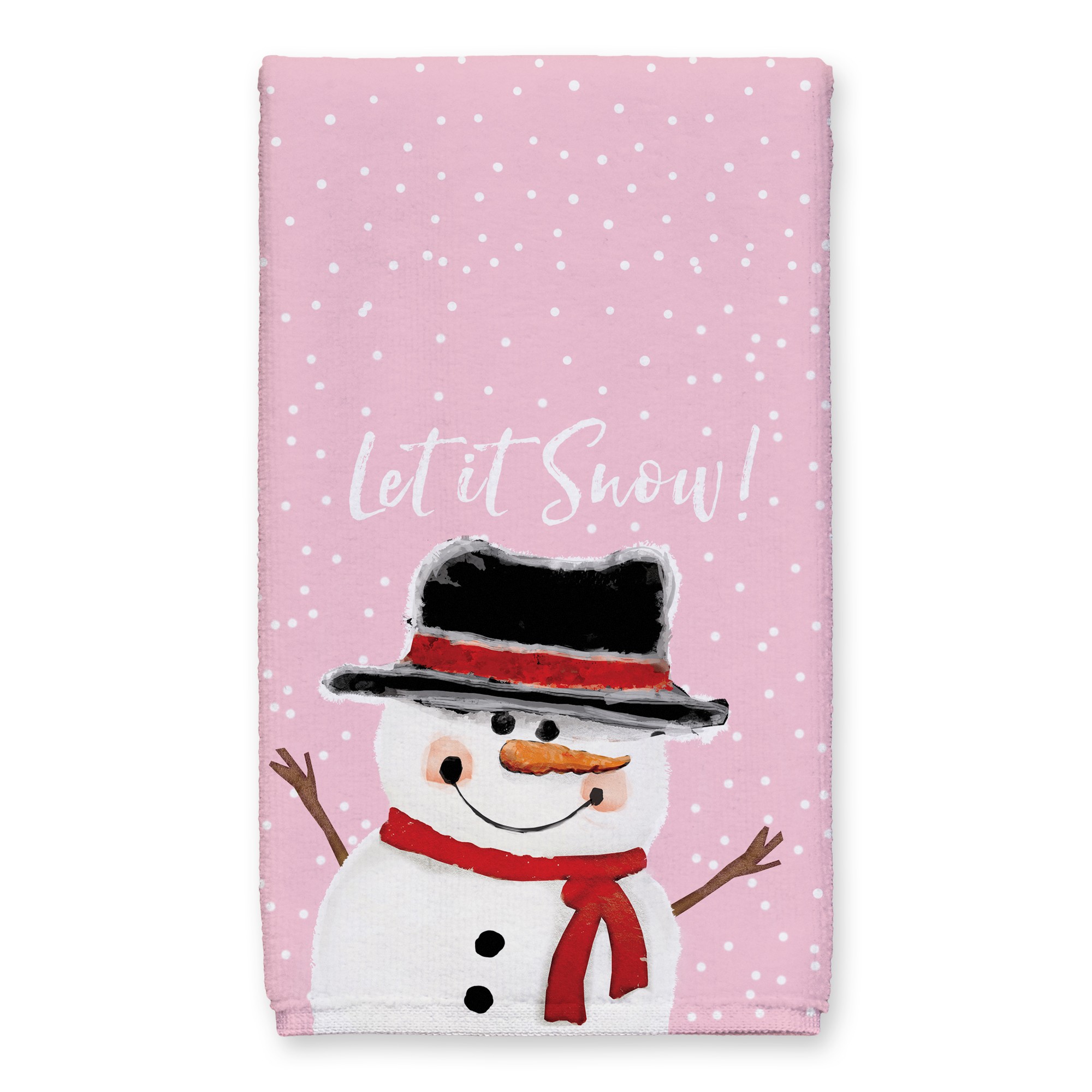Let it Snow Pink Snowman 16x25 Towel