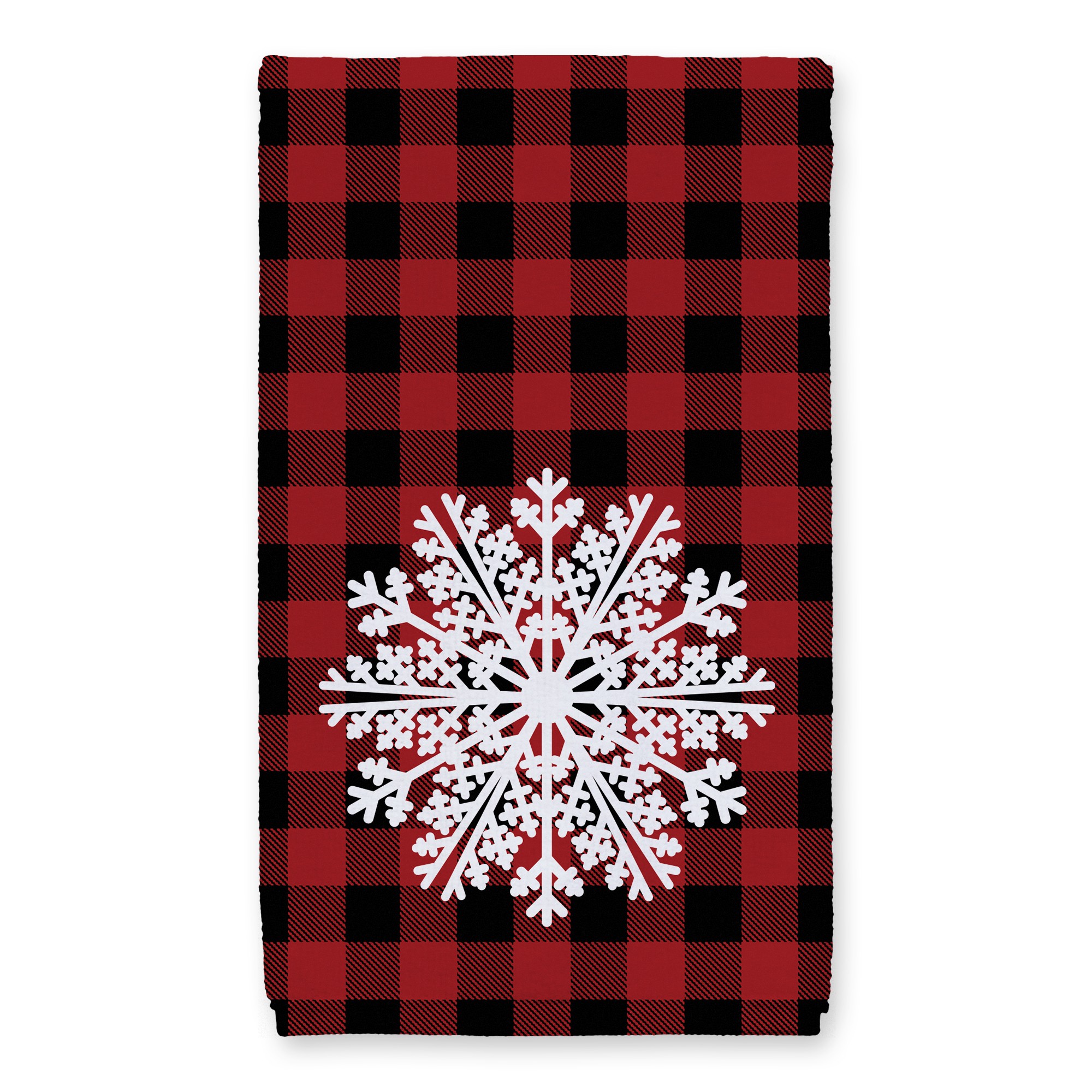 Red Plaid Snowflake 16x25 Towel