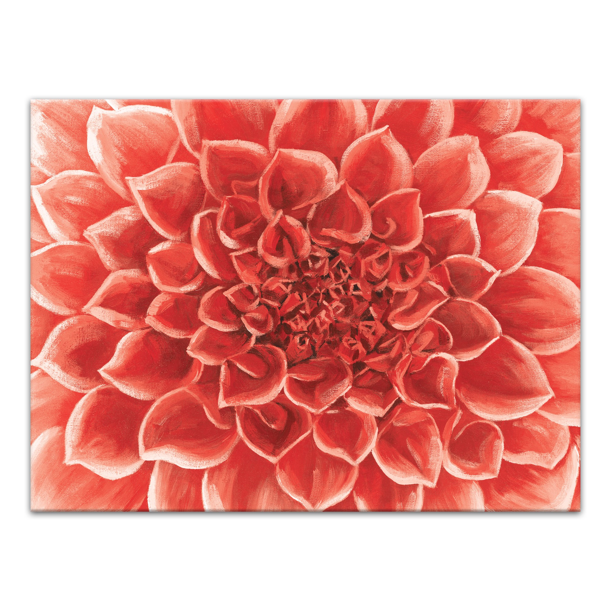 Bright Coral Flower Petals 30x40 Canvas Wall Art