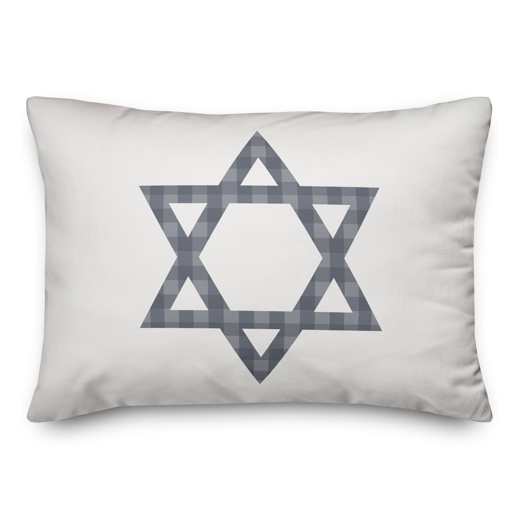 Plaid Star of David Pillow