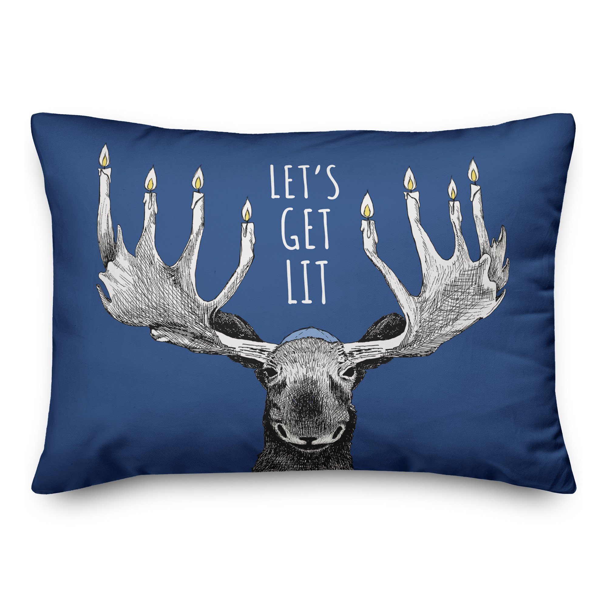 Let's Get Lit Moose Pillow