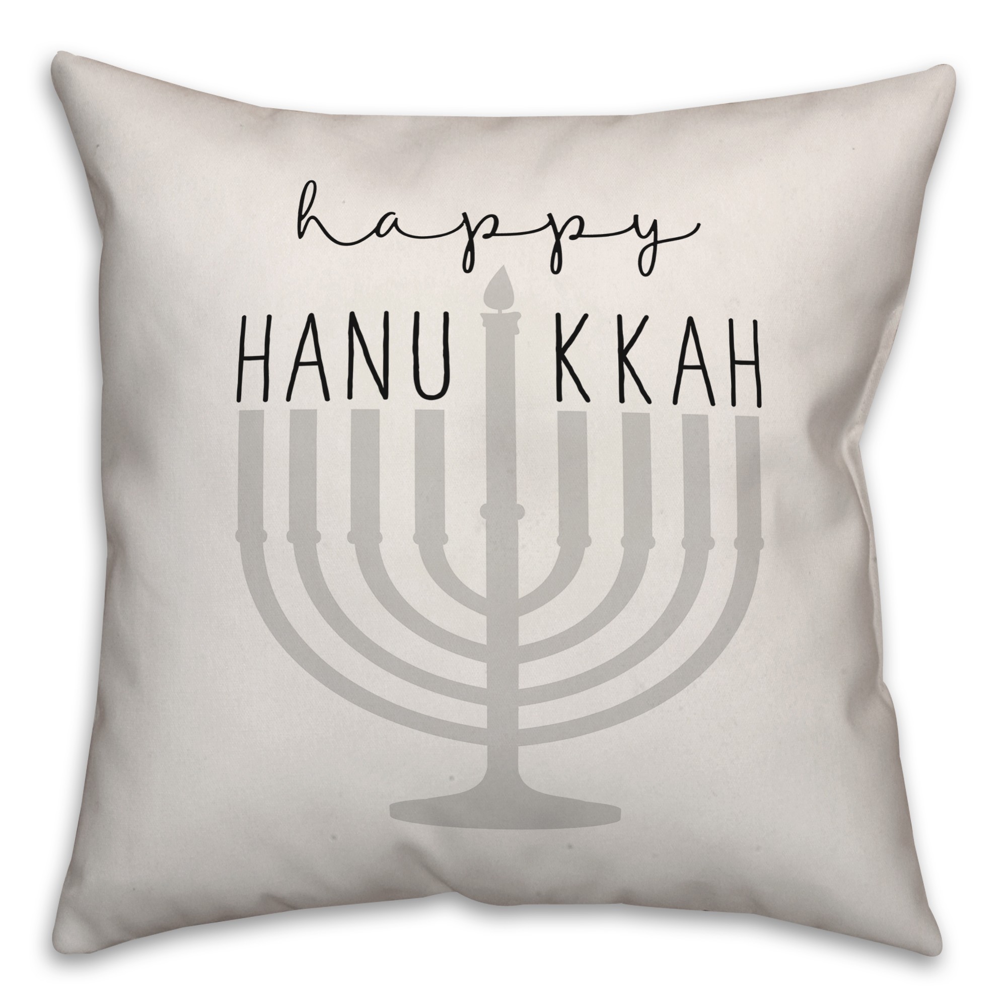 Happy Hanukkah Menorah Pillow