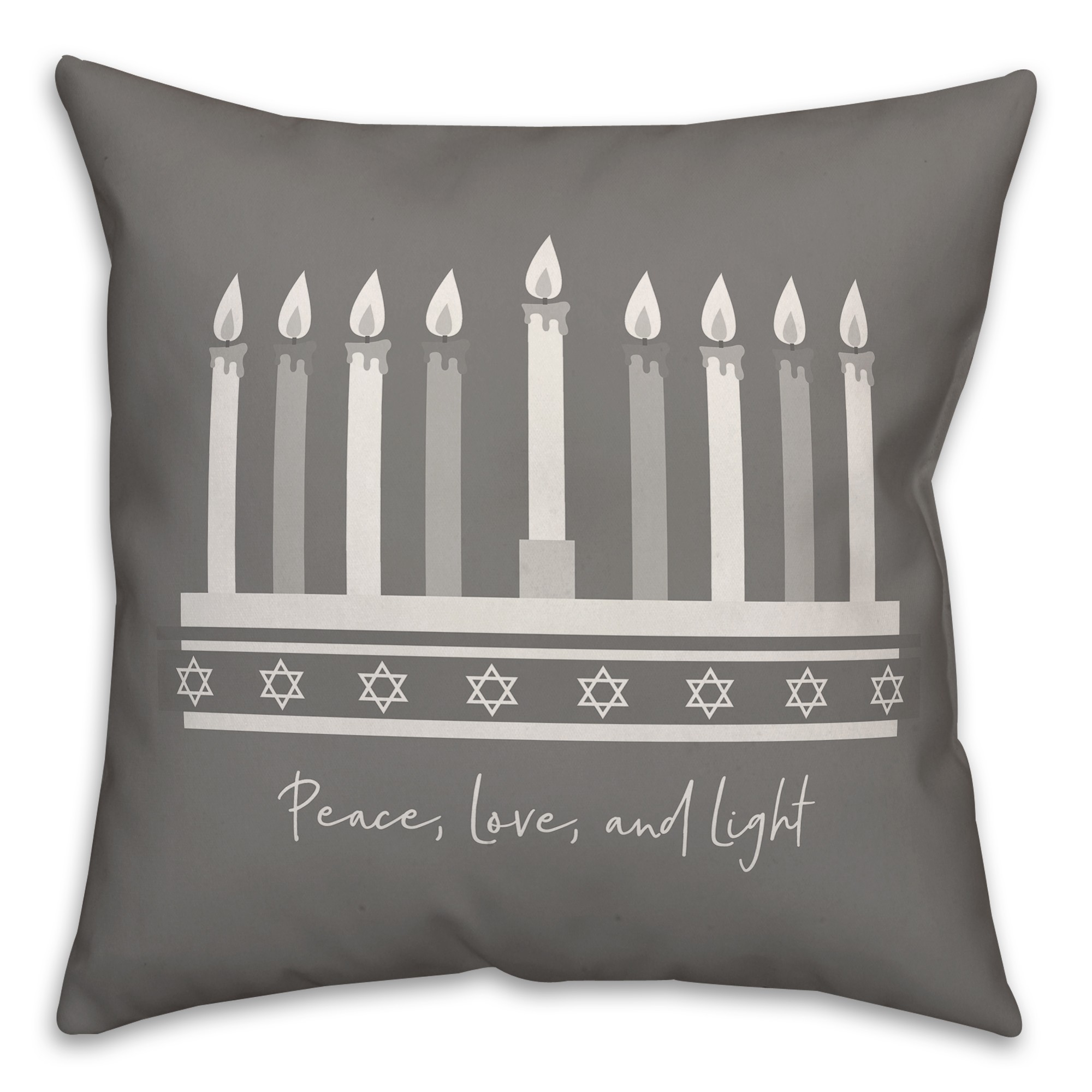 Peace Love Light Menorah Pillow