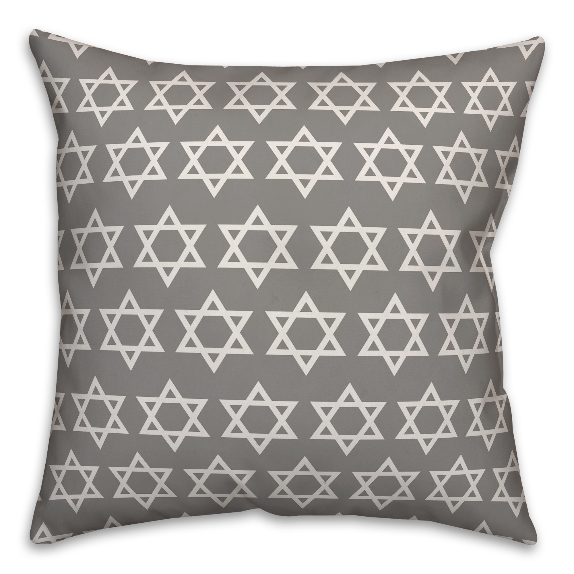 Gray Star of David Pattern Pillow