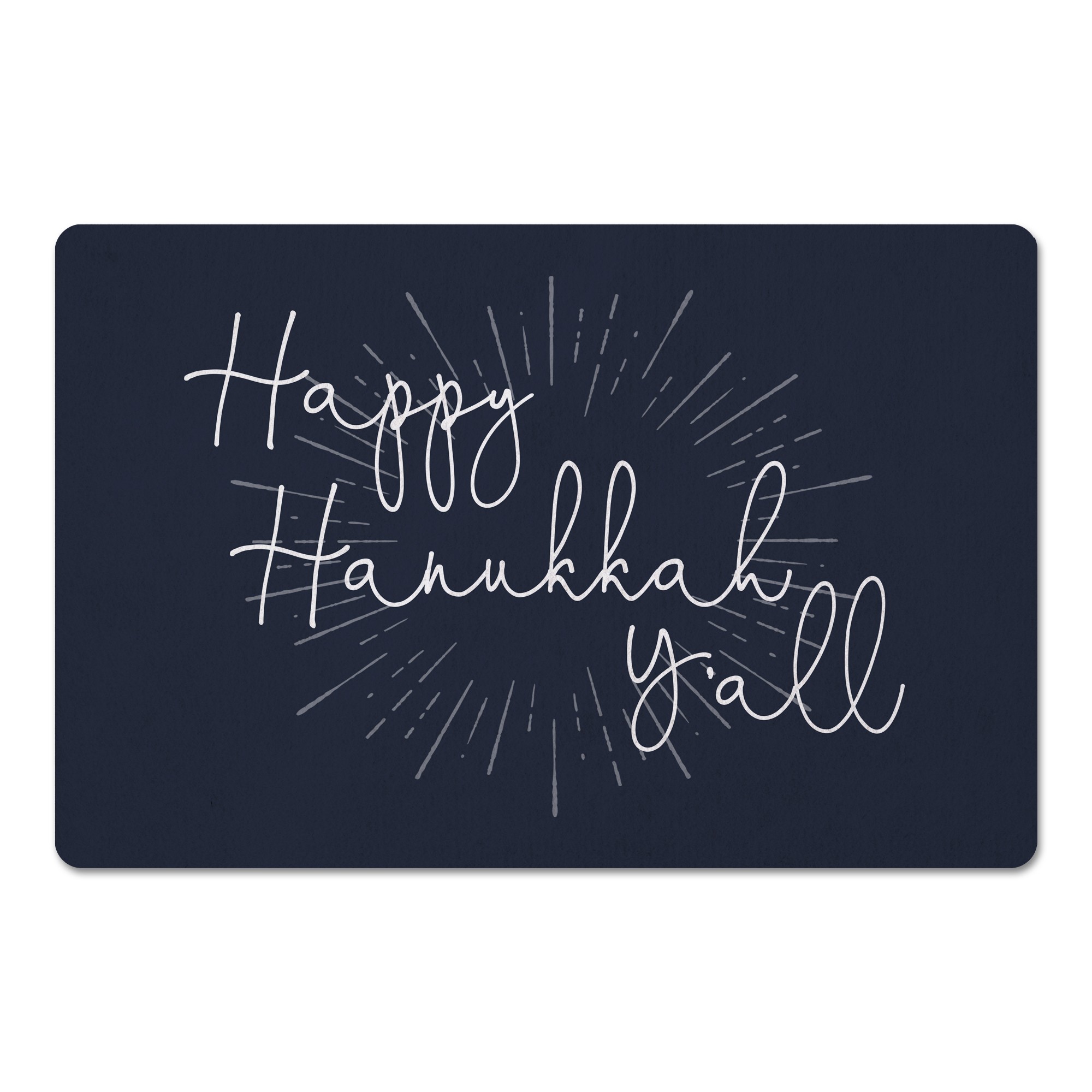 Happy Hanukkah Y'all 27x18 Floor Mat