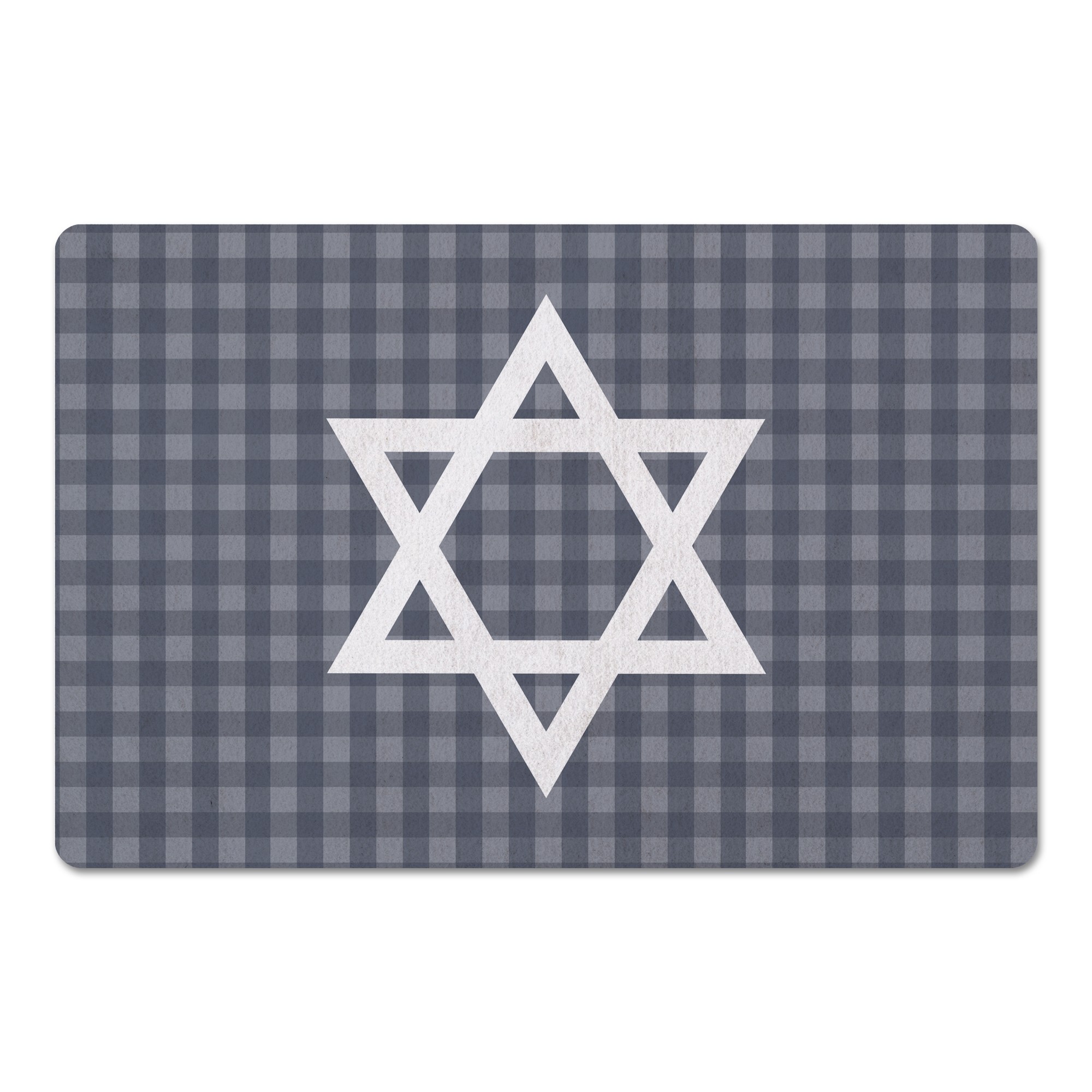 Plaid Star of David 27x18 Floor Mat