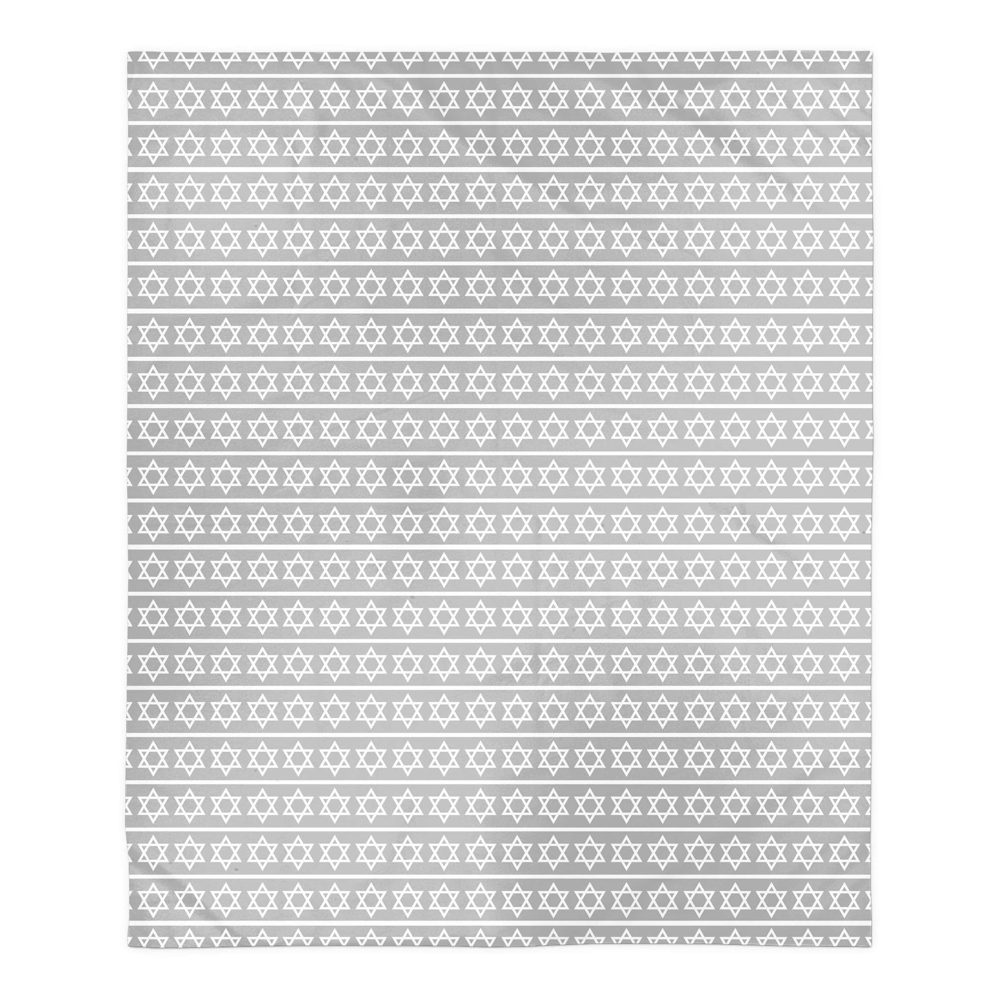 Gray Star of David Pattern 50x60 Sherpa Fleece Blanket