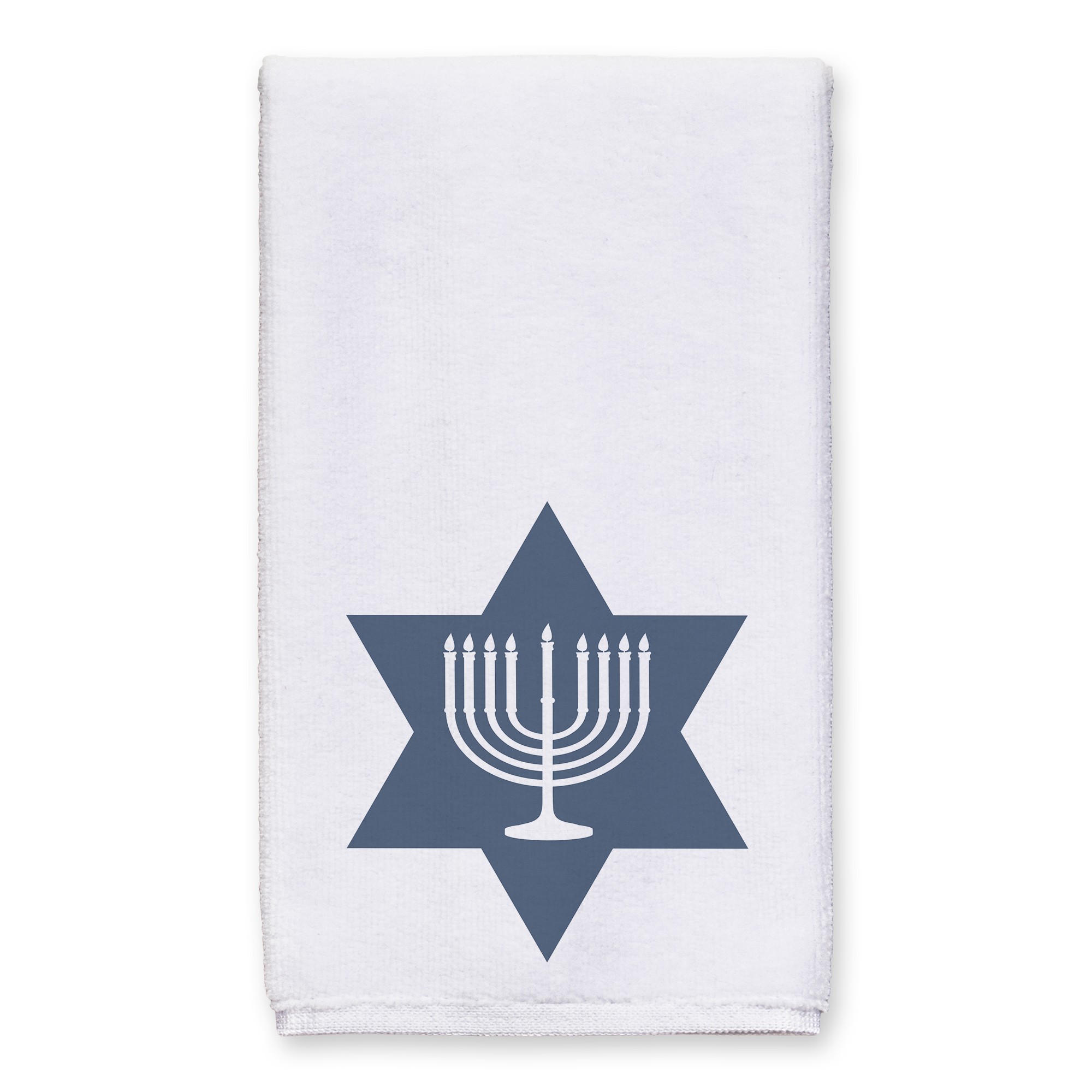 Simple Star of David Menorah 16x25 Towel