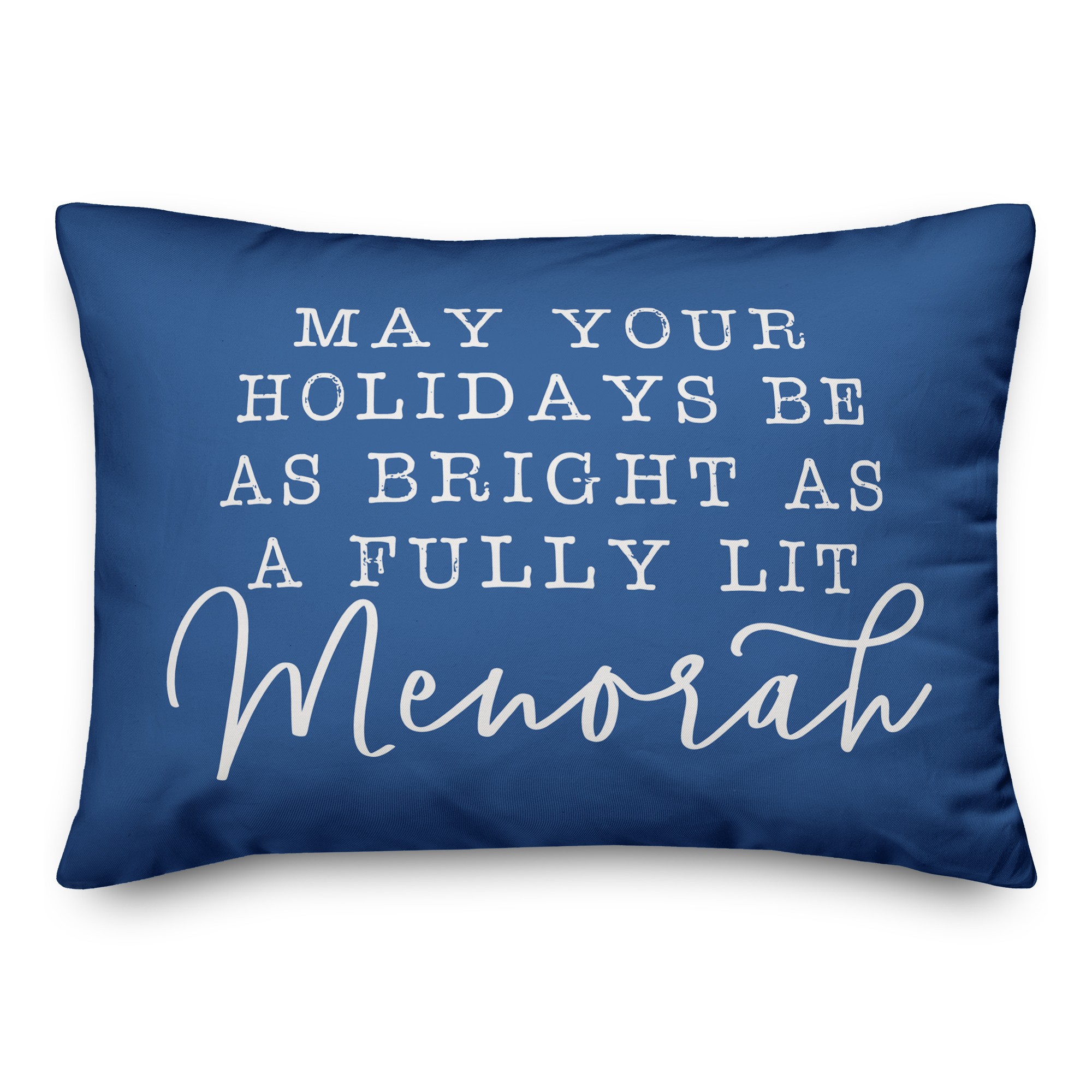 Fully Lit Menorah Pillow