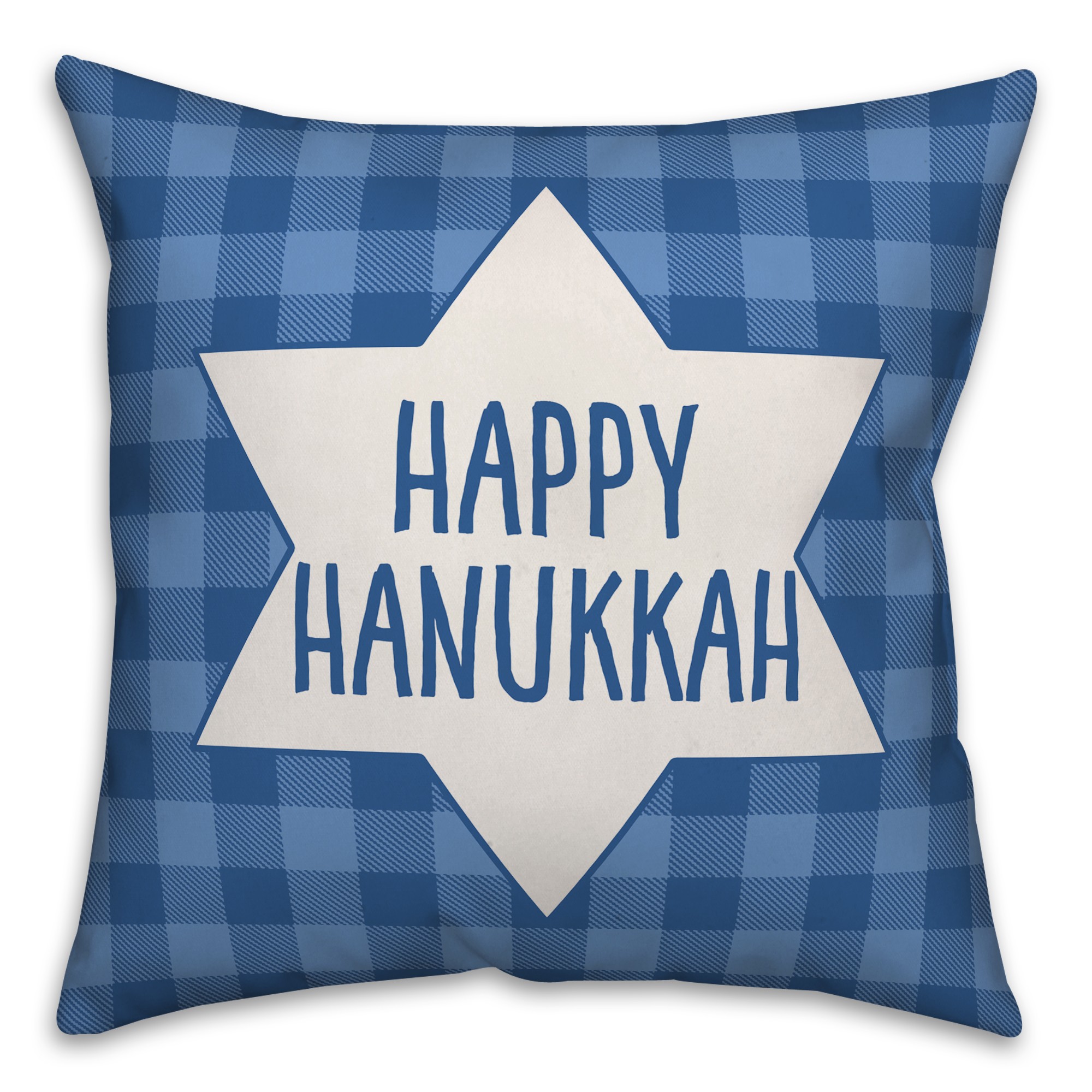 Buffalo Check Star of David Pillow