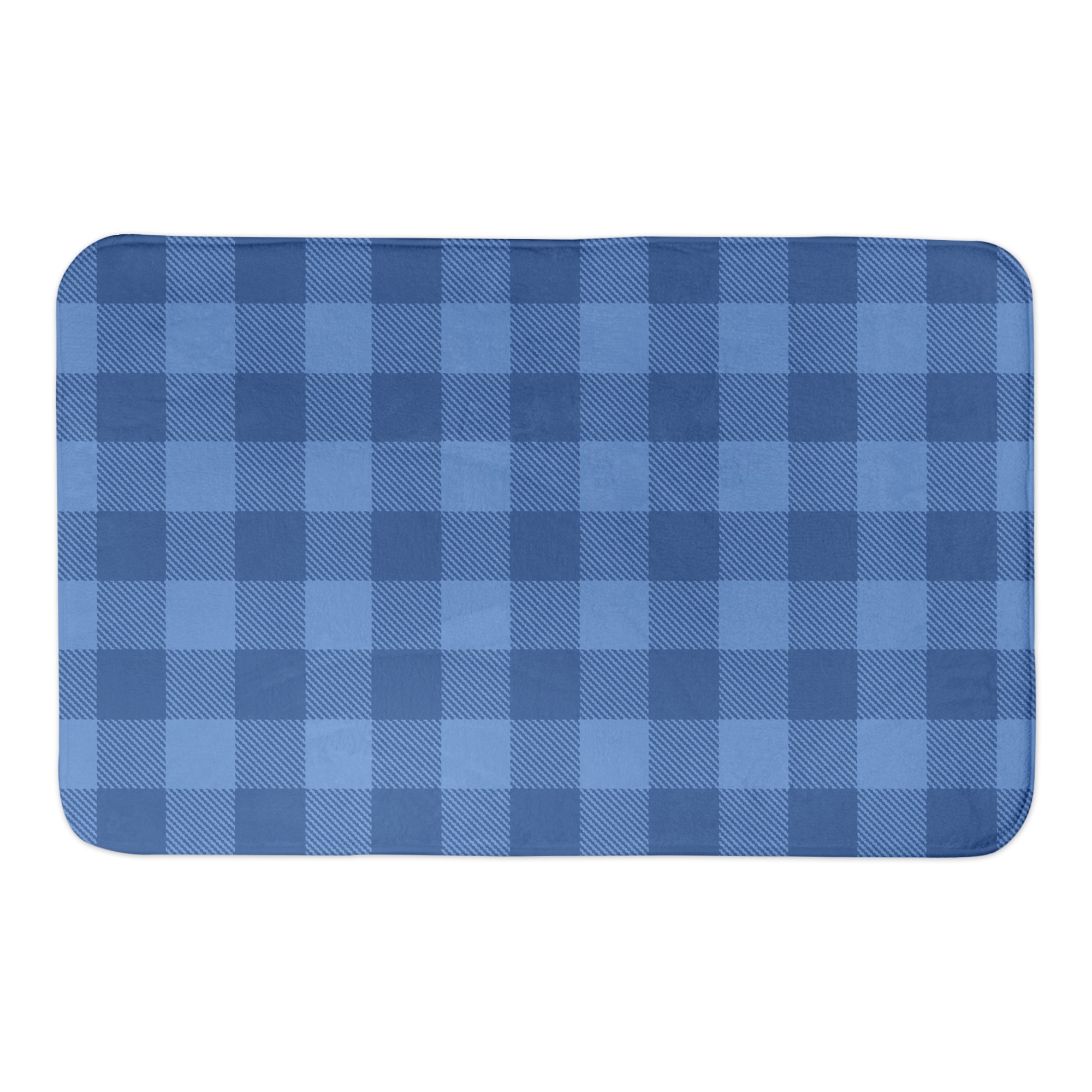 Blue Buffalo Check 34x21 Bath Mat