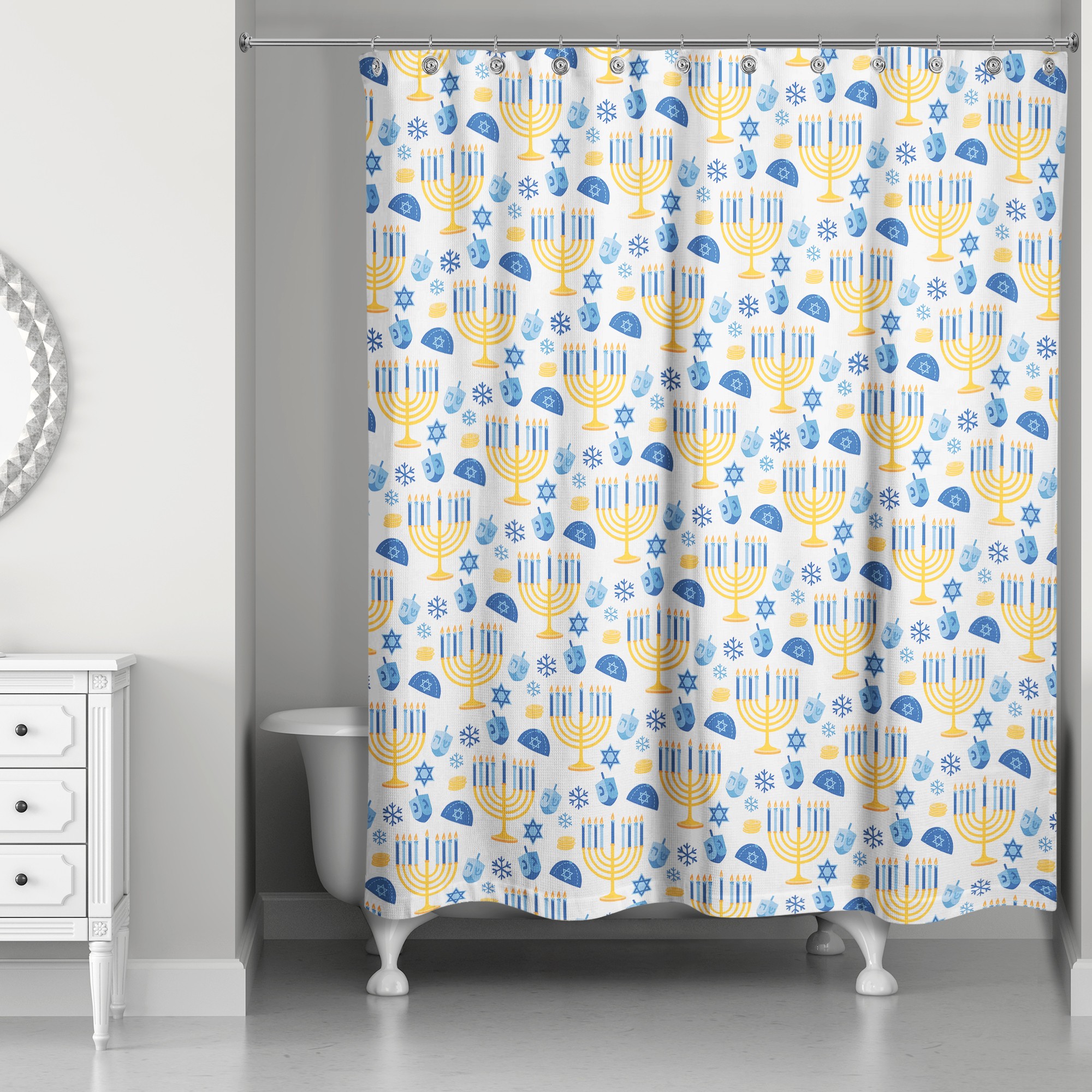 Hanukkah Pattern 71x74 Shower Curtain