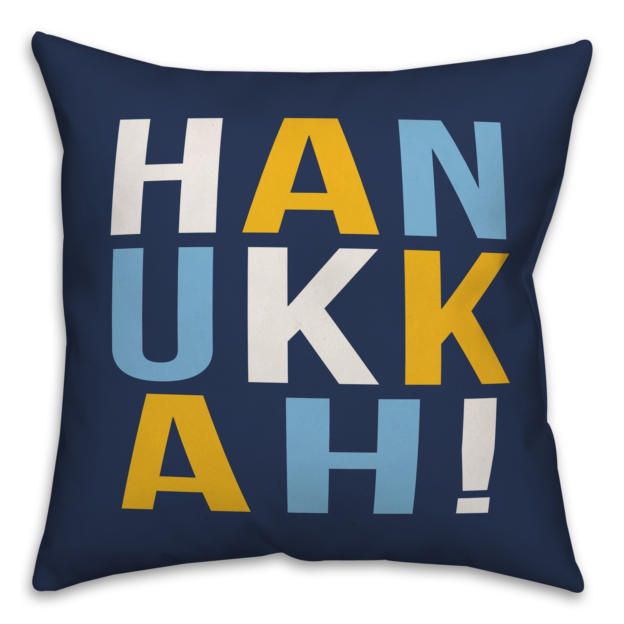 Hanukkah Bold Typography Pillow