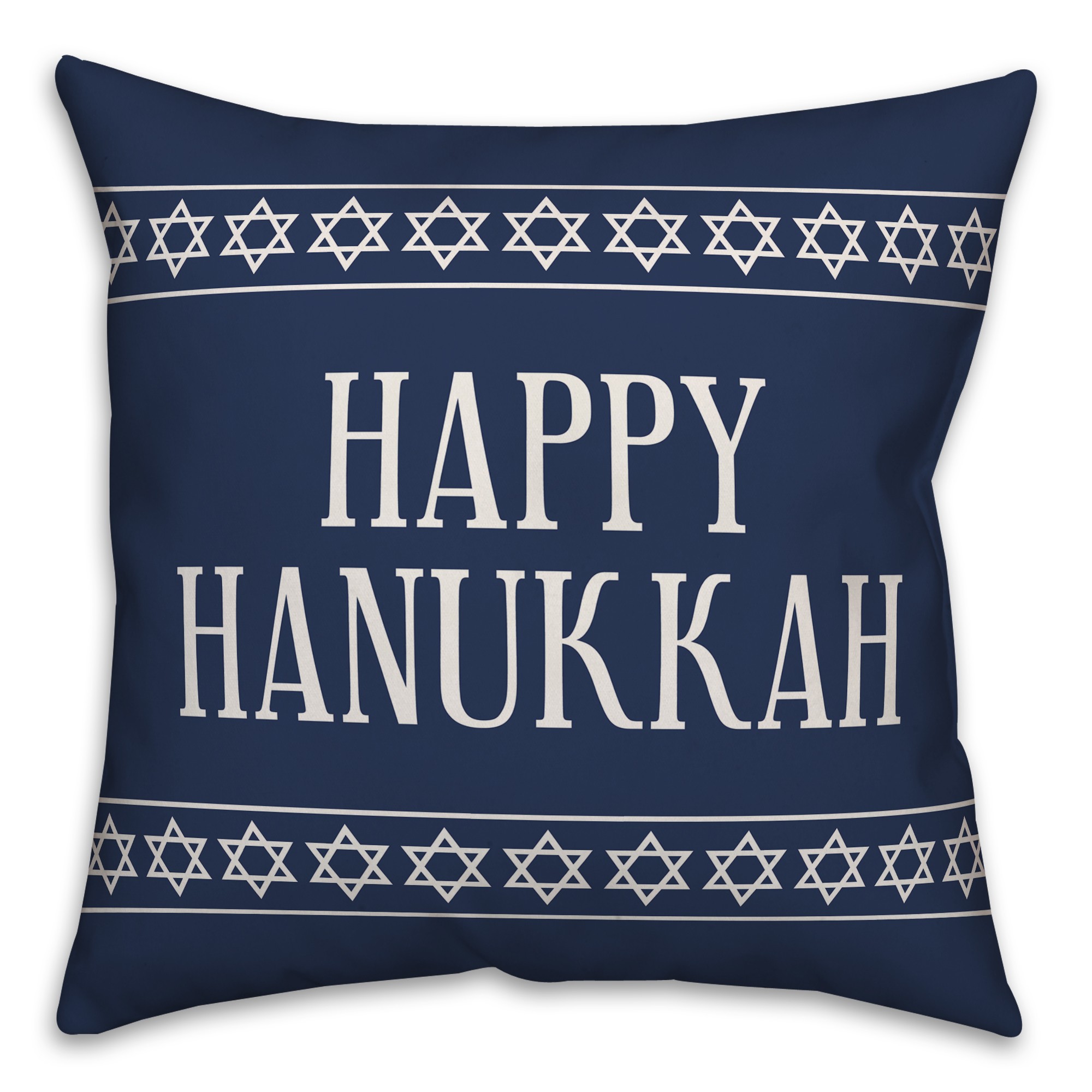 Happy Hanukkah Stars Pillow