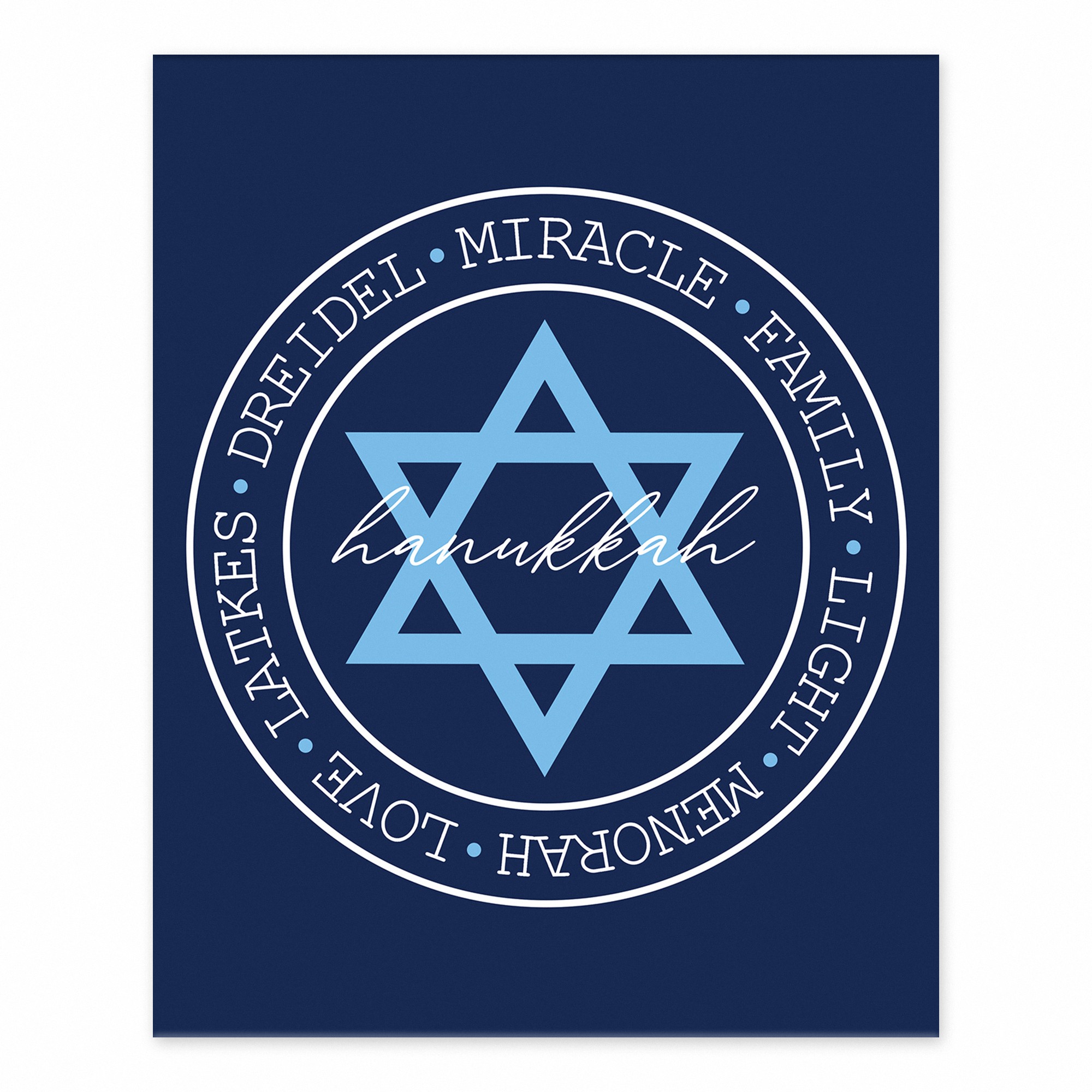 Hanukkah Circle Words 8x10 Tabletop Canvas
