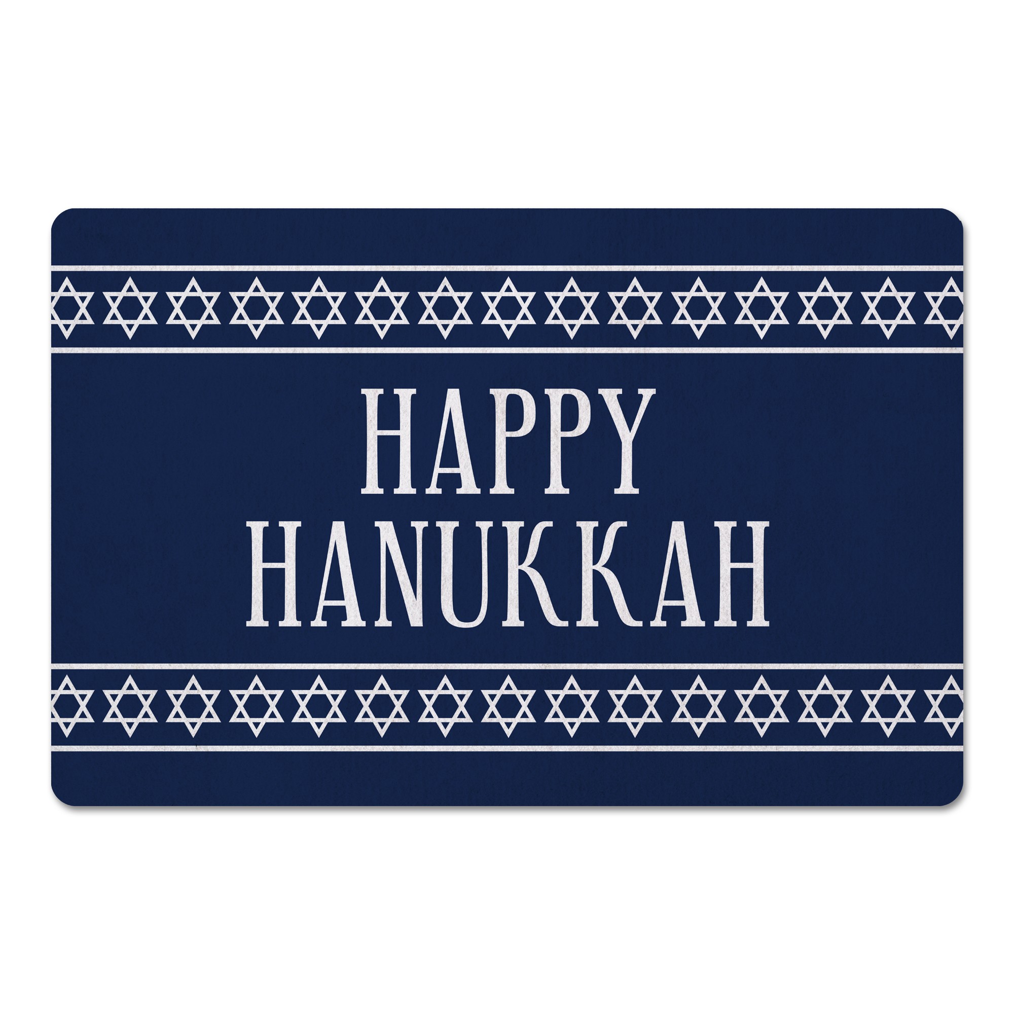 Happy Hanukkah - Navy 27x18 Floor Mat