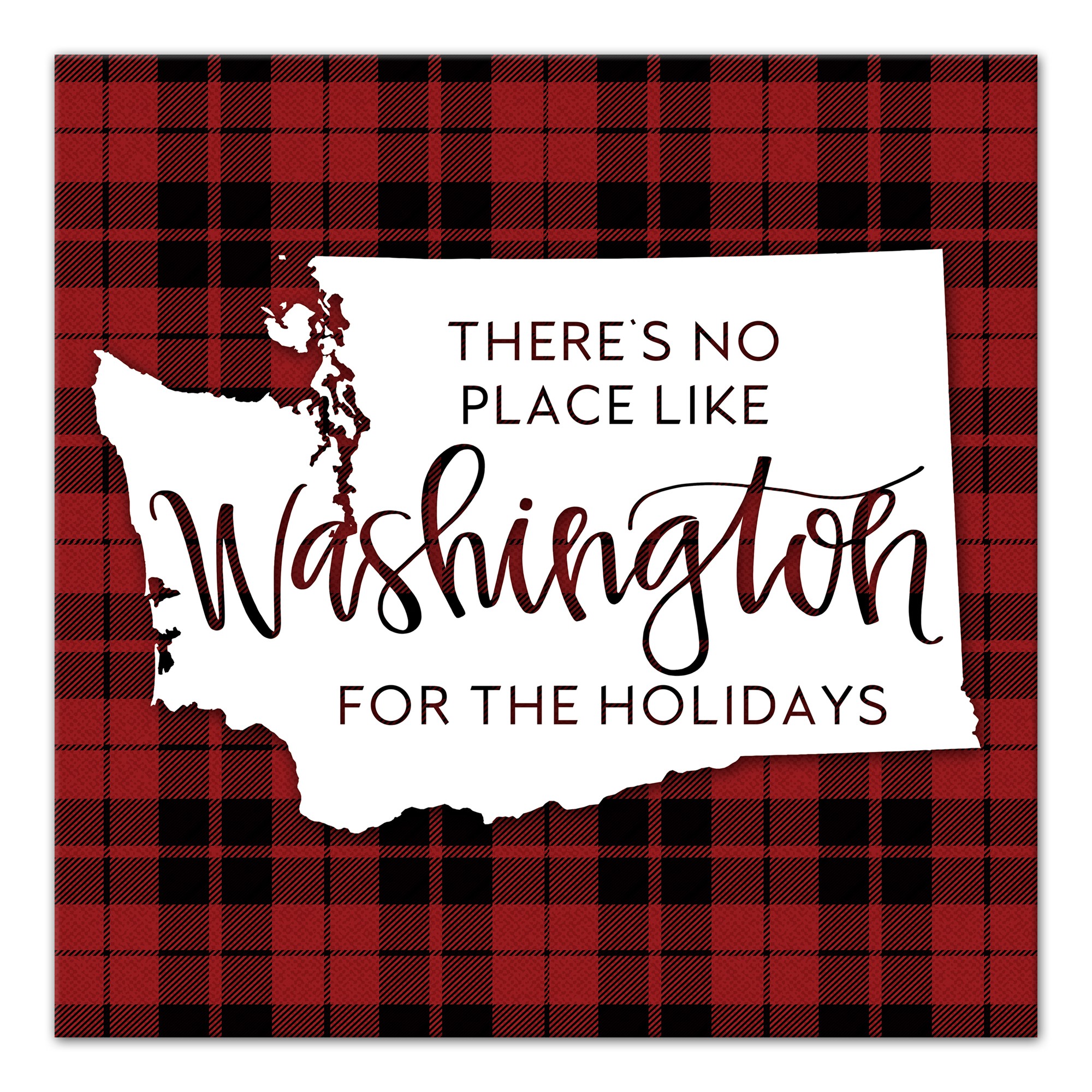 There's No Place Like Washington For the Holidays 16x16 Canvas Wall Art