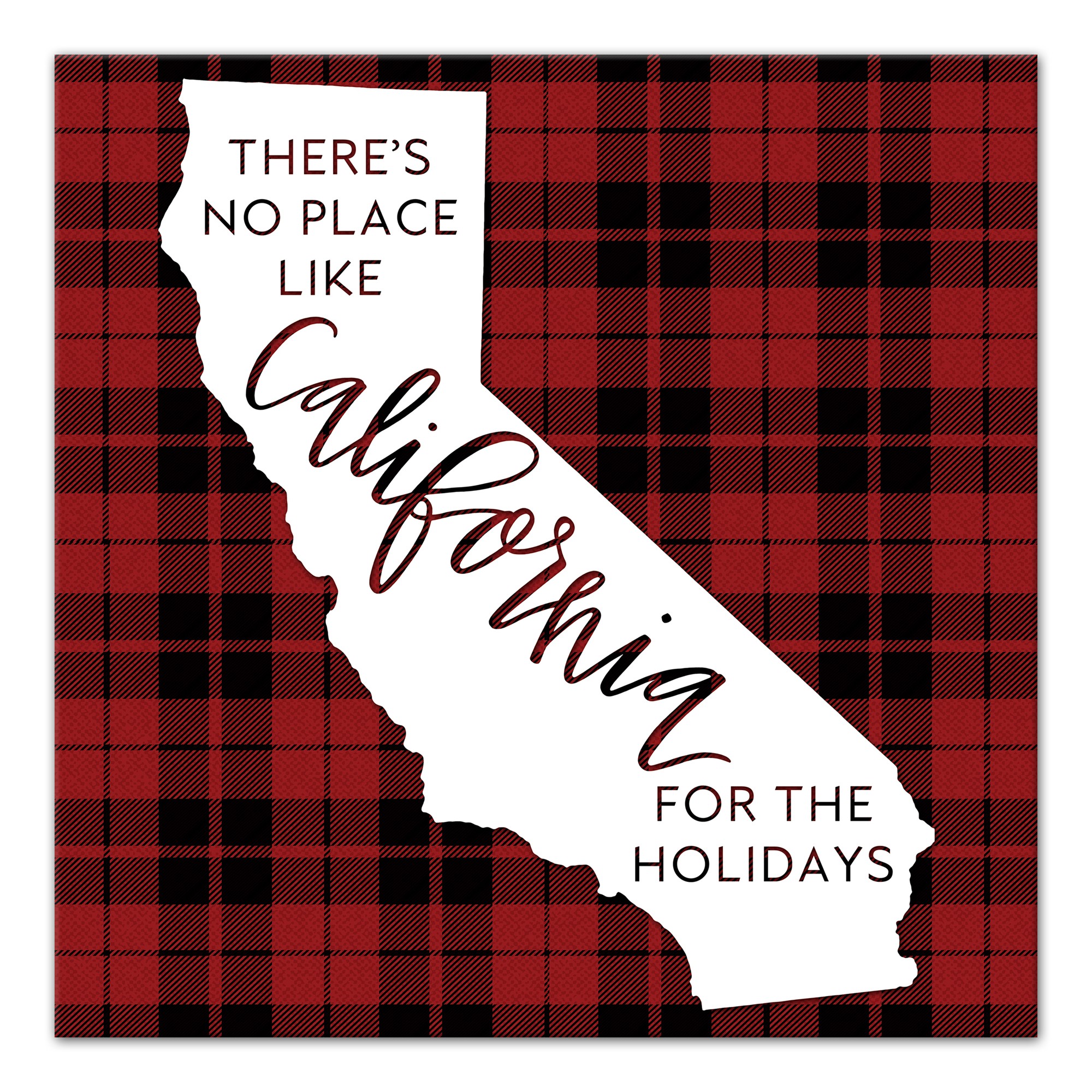 There's No Place Like California For the Holidays 16x16 Canvas Wall Art