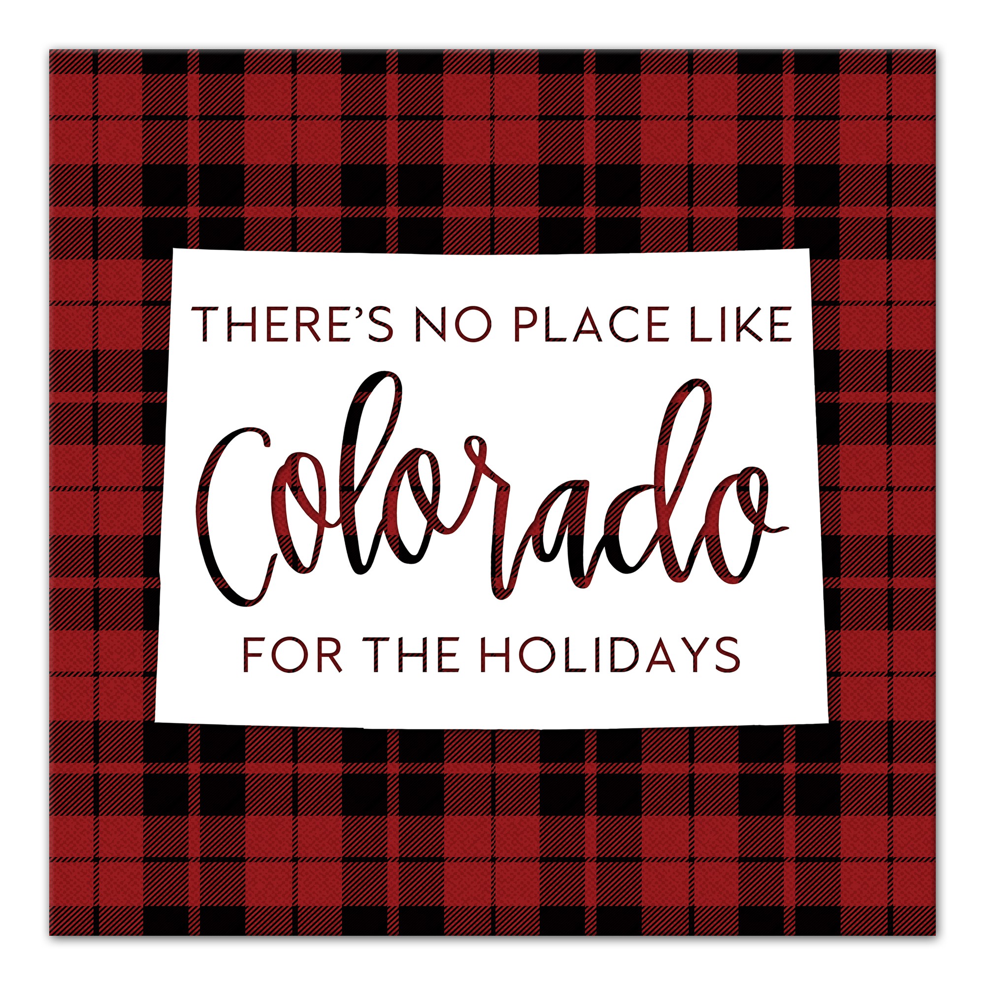 There's No Place Like Colorado For the Holidays 16x16 Canvas Wall Art