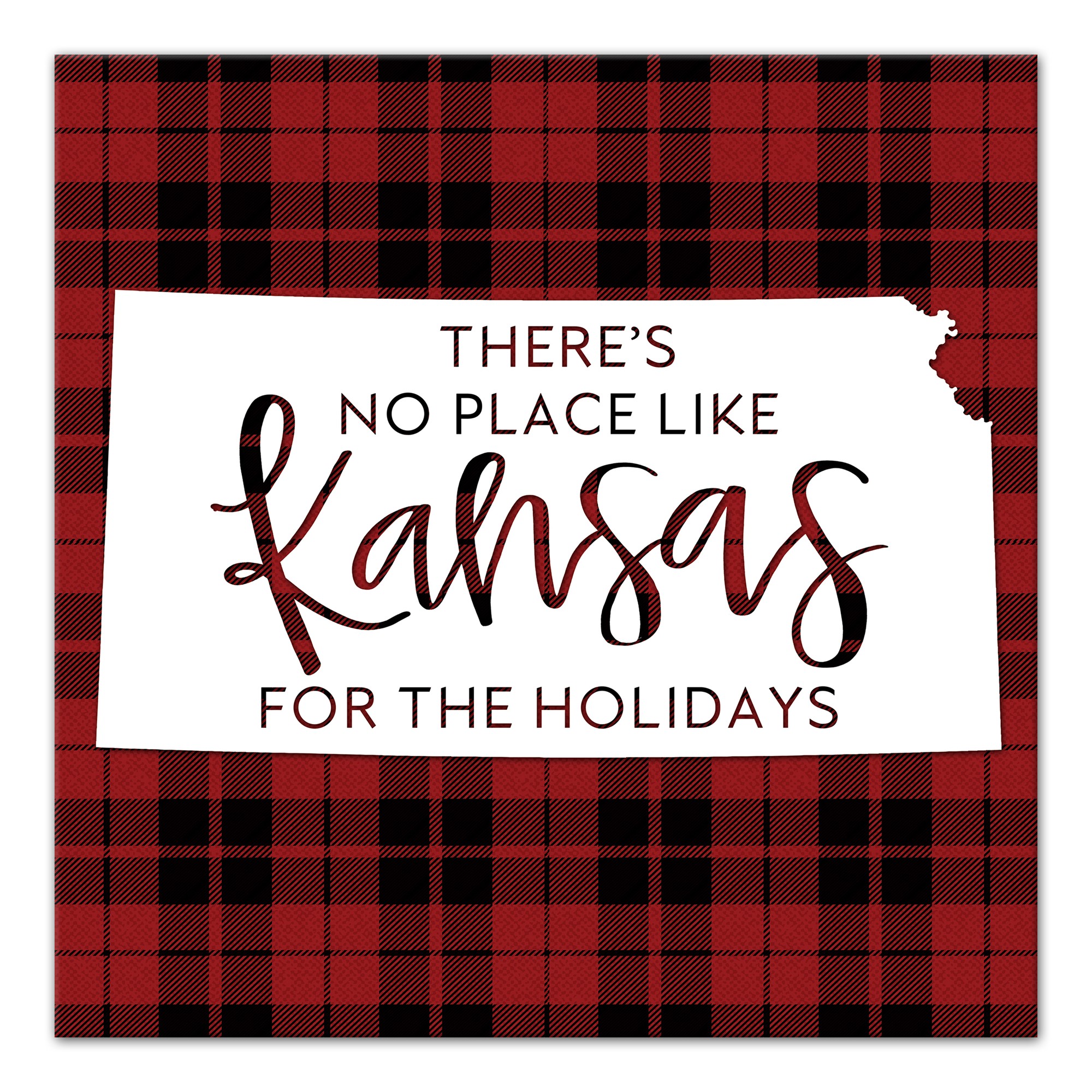 There's No Place Like Kansas For the Holidays 16x16 Canvas Wall Art