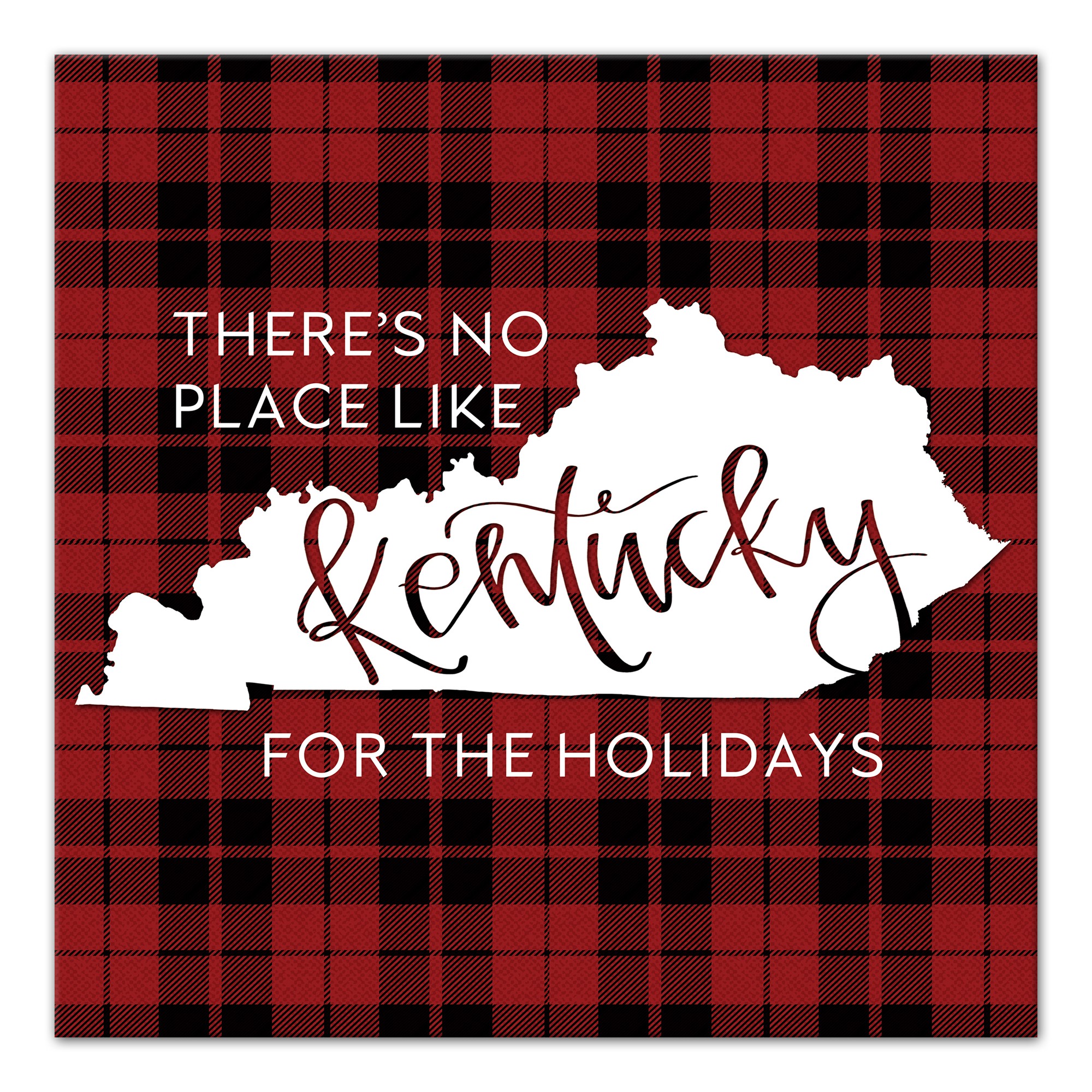 There's No Place Like Kentucky For the Holidays 16x16 Canvas Wall Art