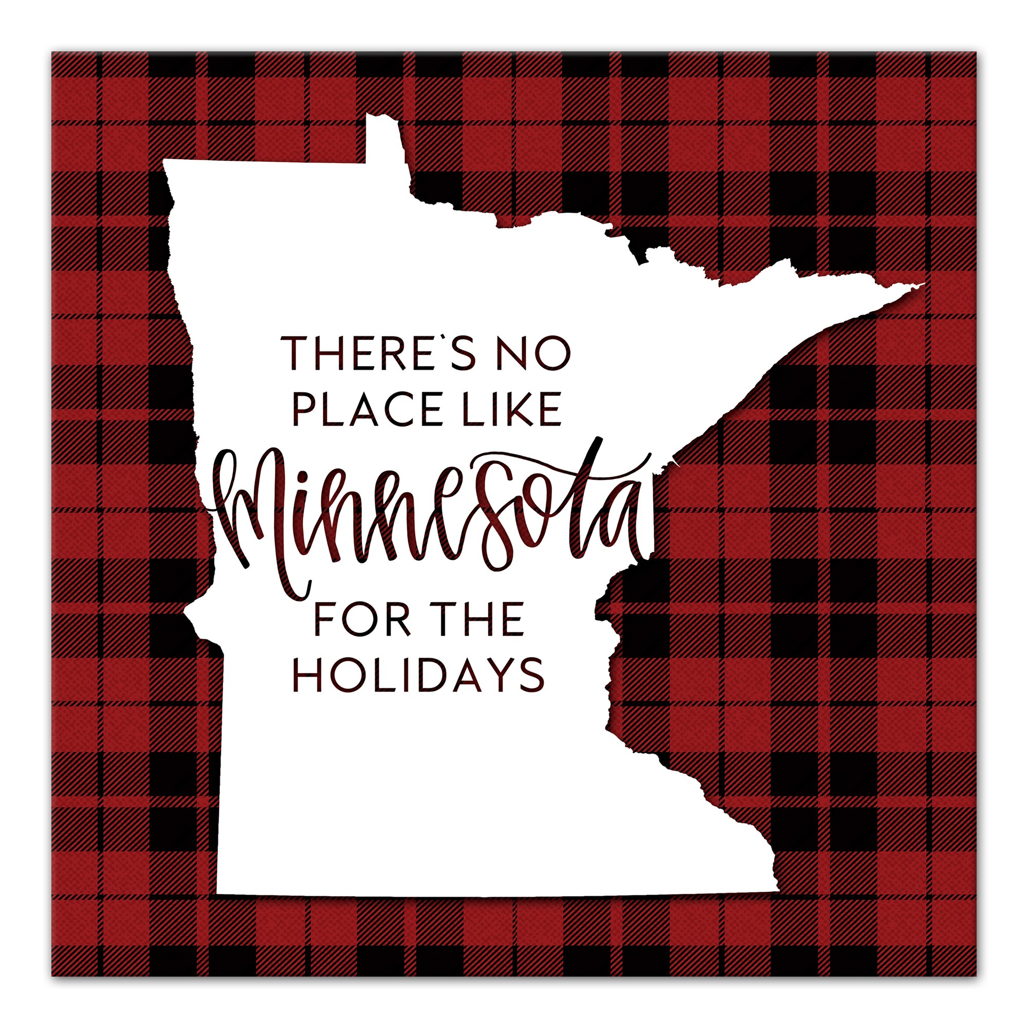 There's No Place Like Minnesota For the Holidays 16x16 Canvas Wall Art