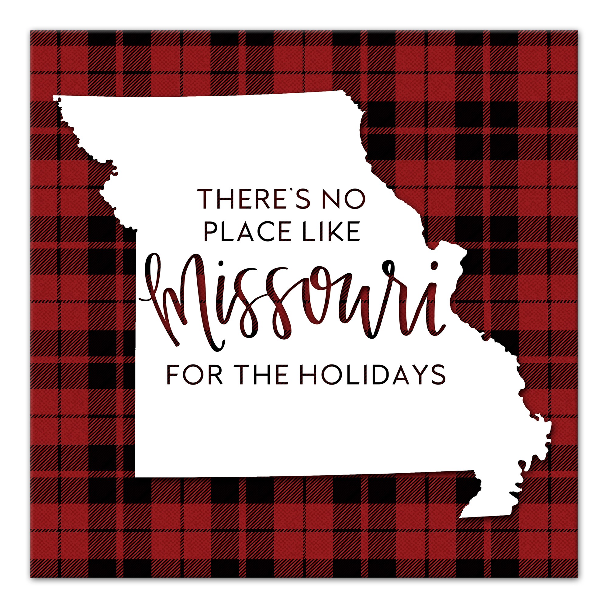 There's No Place Like Missouri For the Holidays 16x16 Canvas Wall Art
