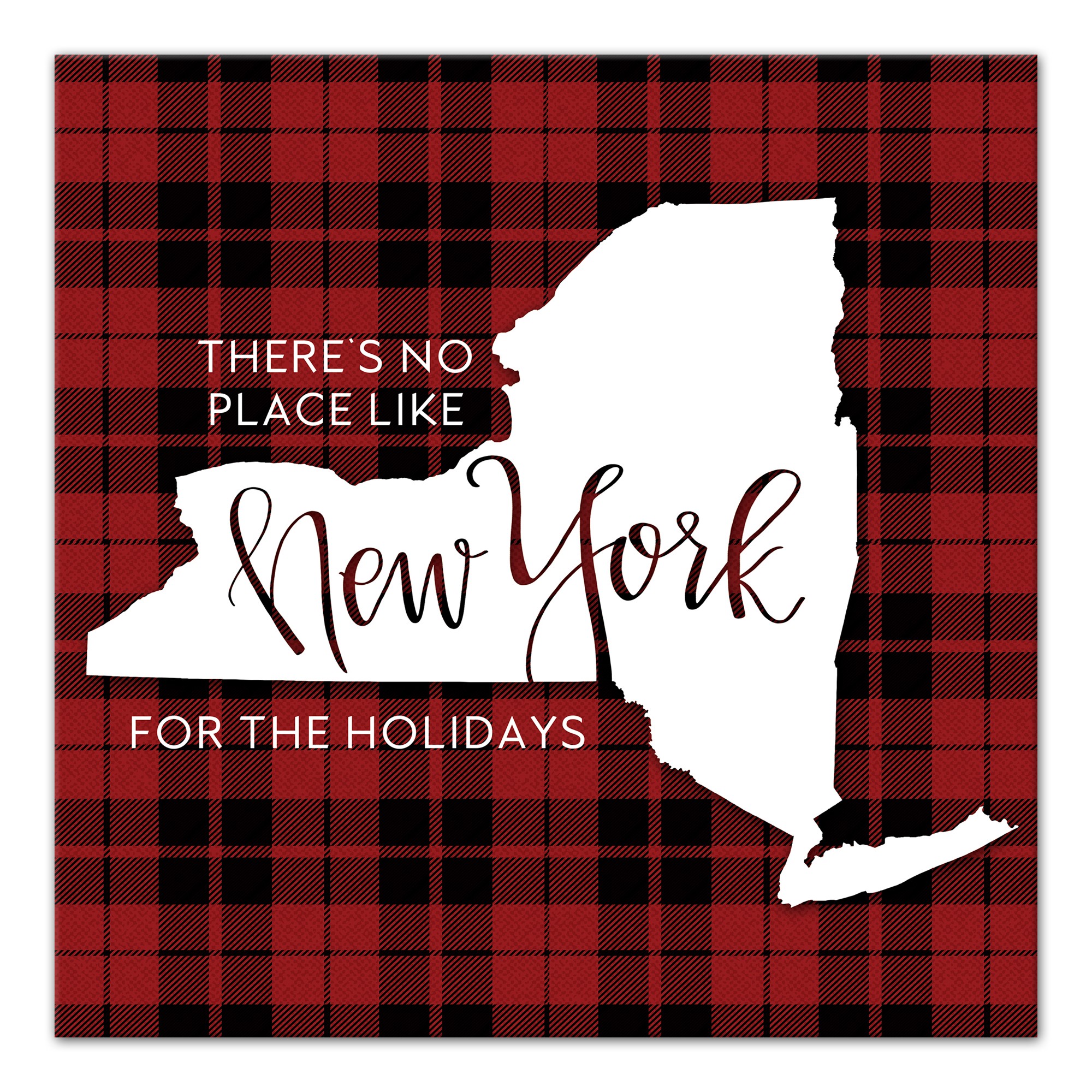 There's No Place Like New York For the Holidays 16x16 Canvas Wall Art