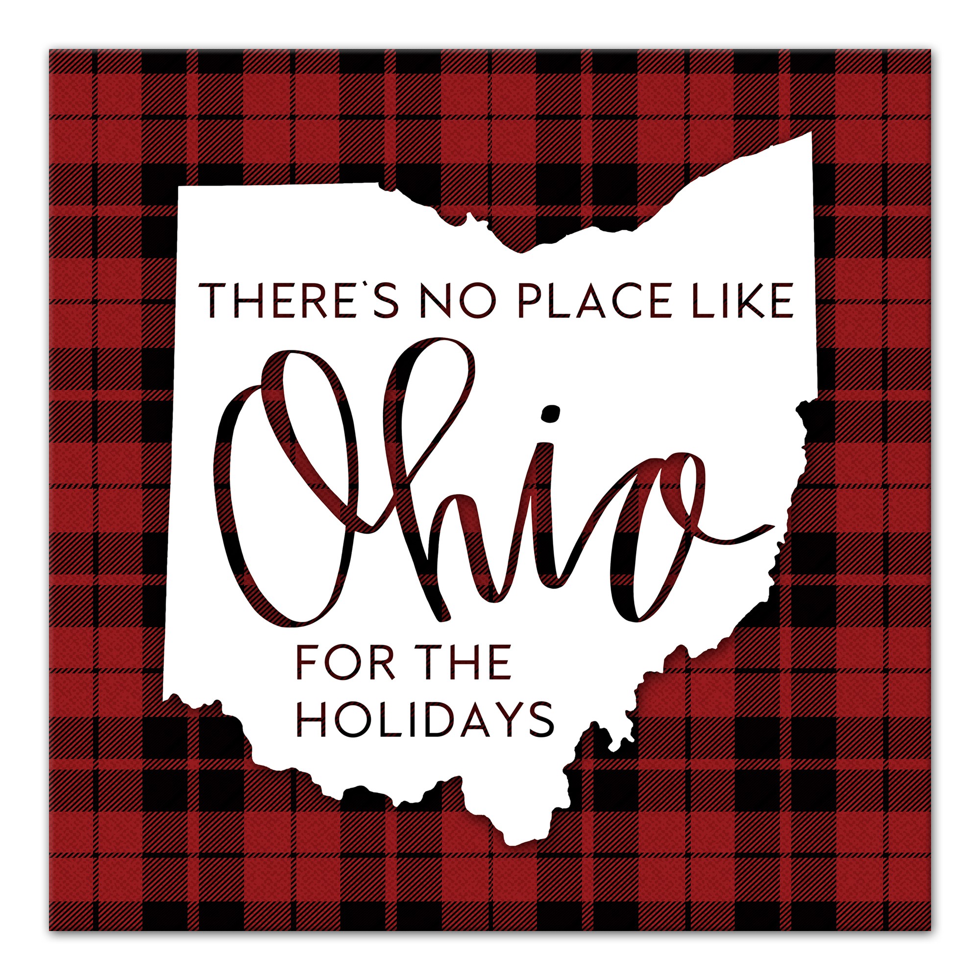 There's No Place Like Ohio For the Holidays 16x16 Canvas Wall Art