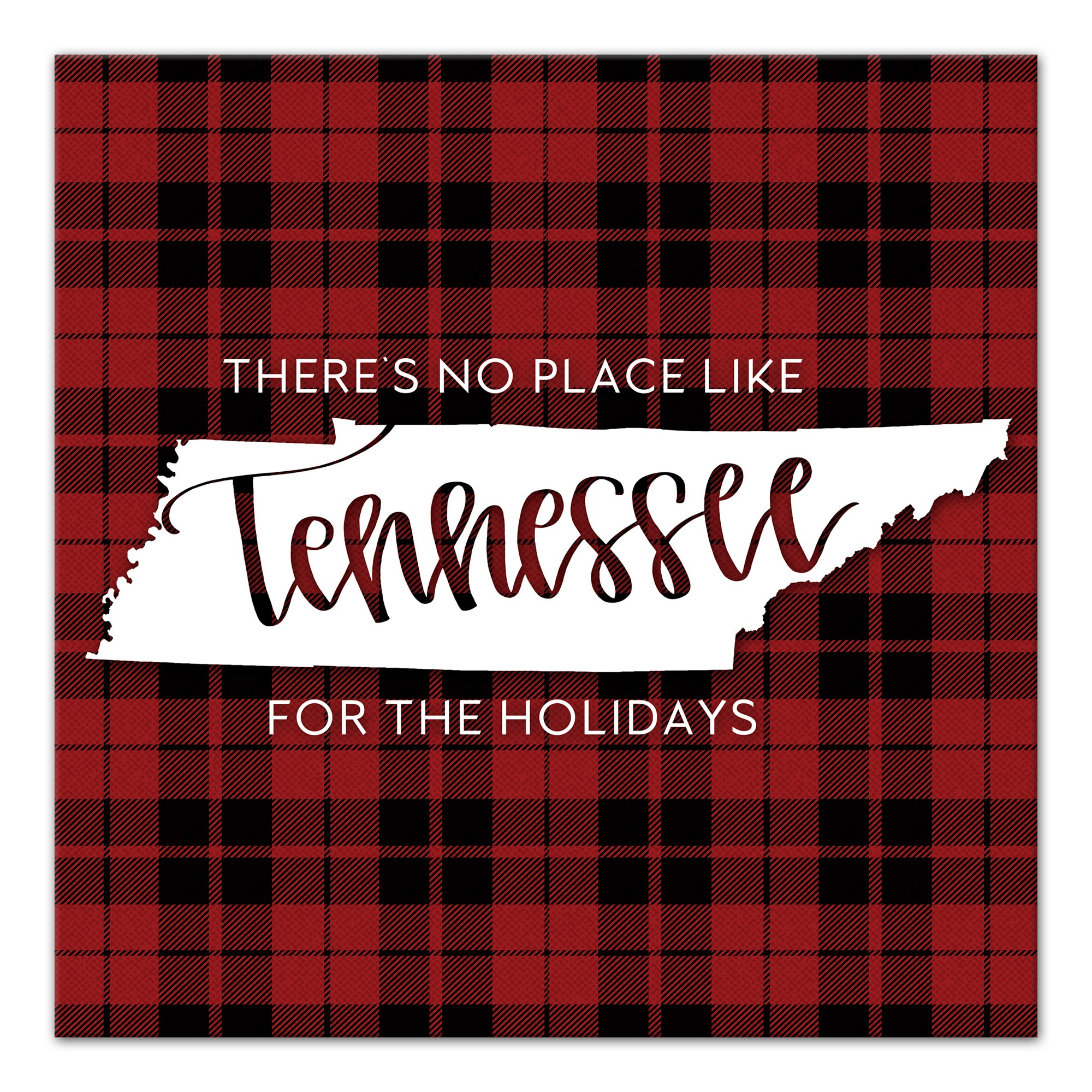 There's No Place Like Tennessee For the Holidays 16x16 Canvas Wall Art