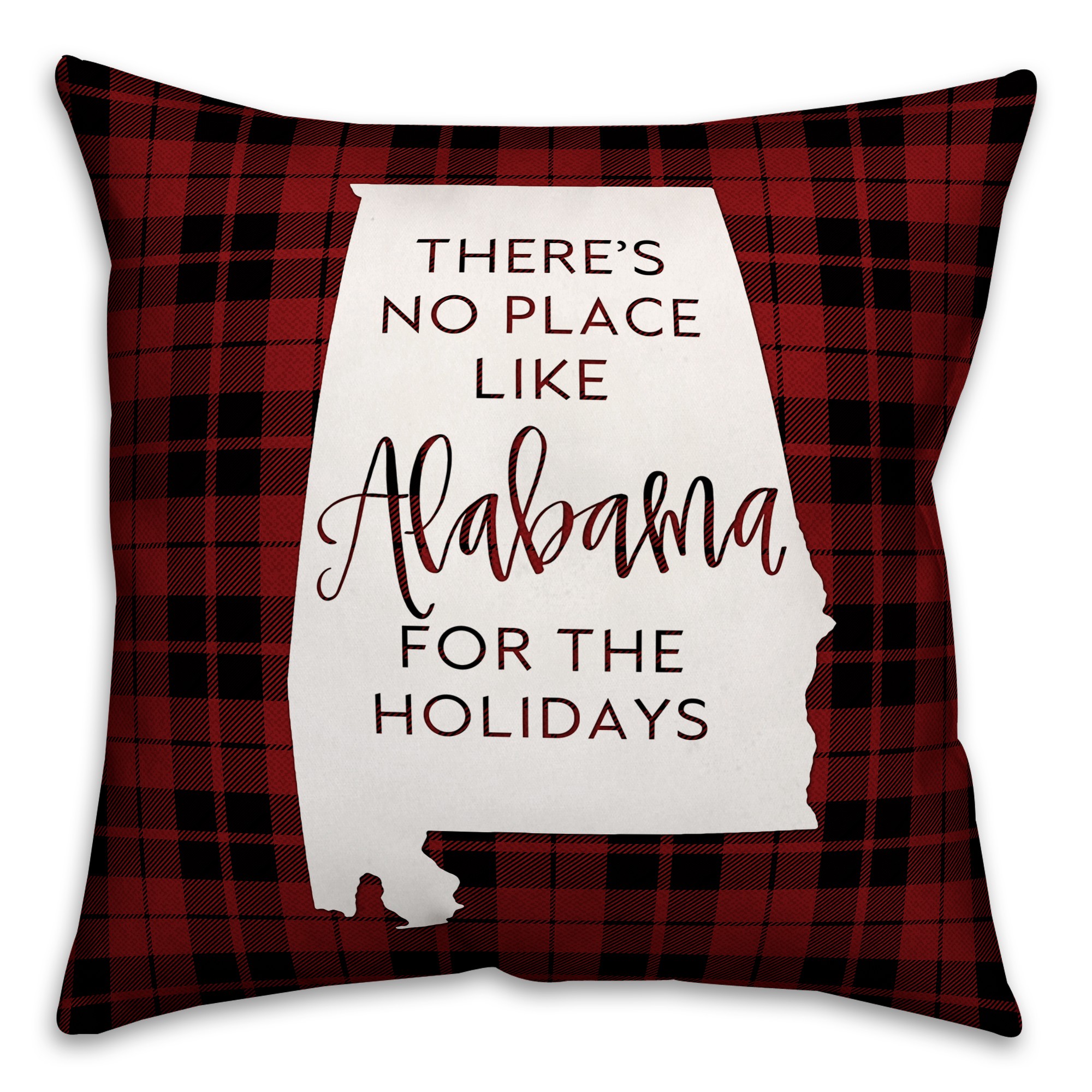 There's No Place Like Alabama For the Holidays Pillow
