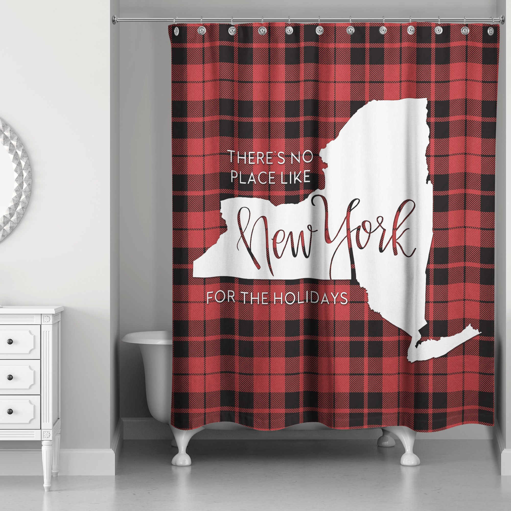There's No Place Like New York For the Holidays 71x74 Shower Curtain