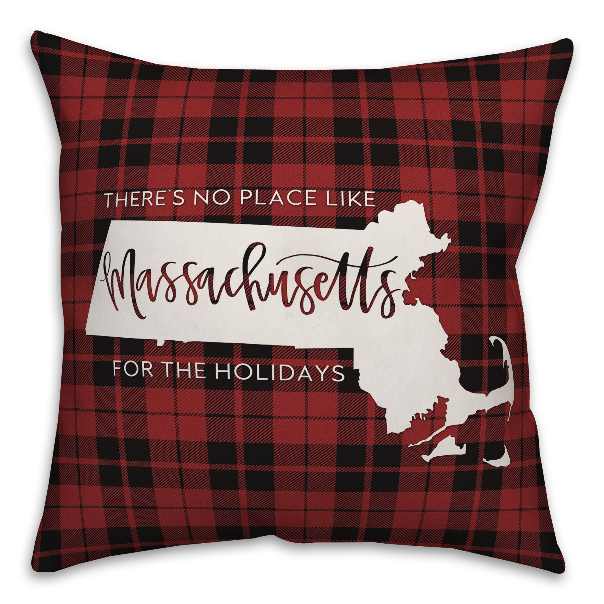 There's No Place Like Massachusetts For the Holidays Pillow