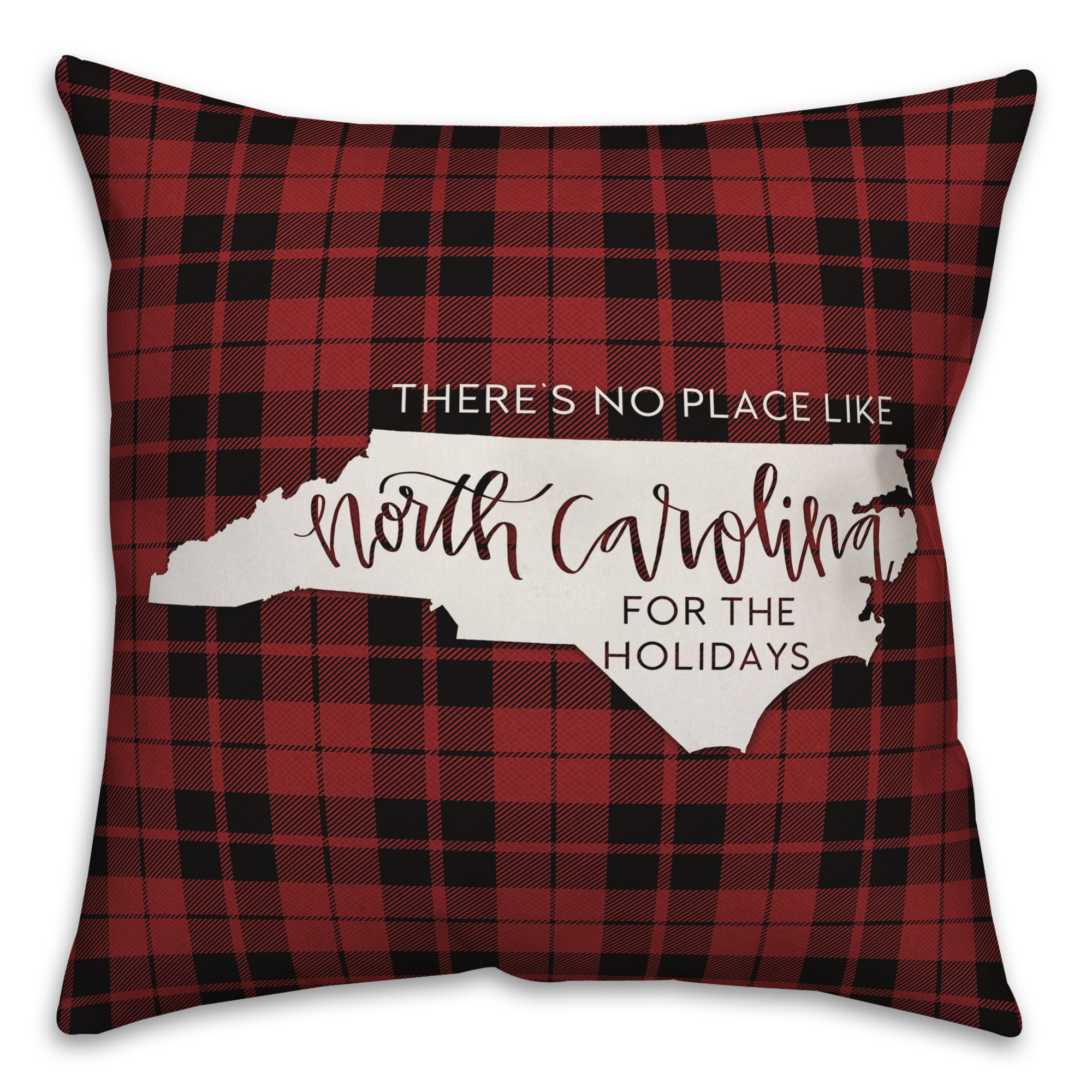 There's No Place Like North Carolina For the Holidays Pillow