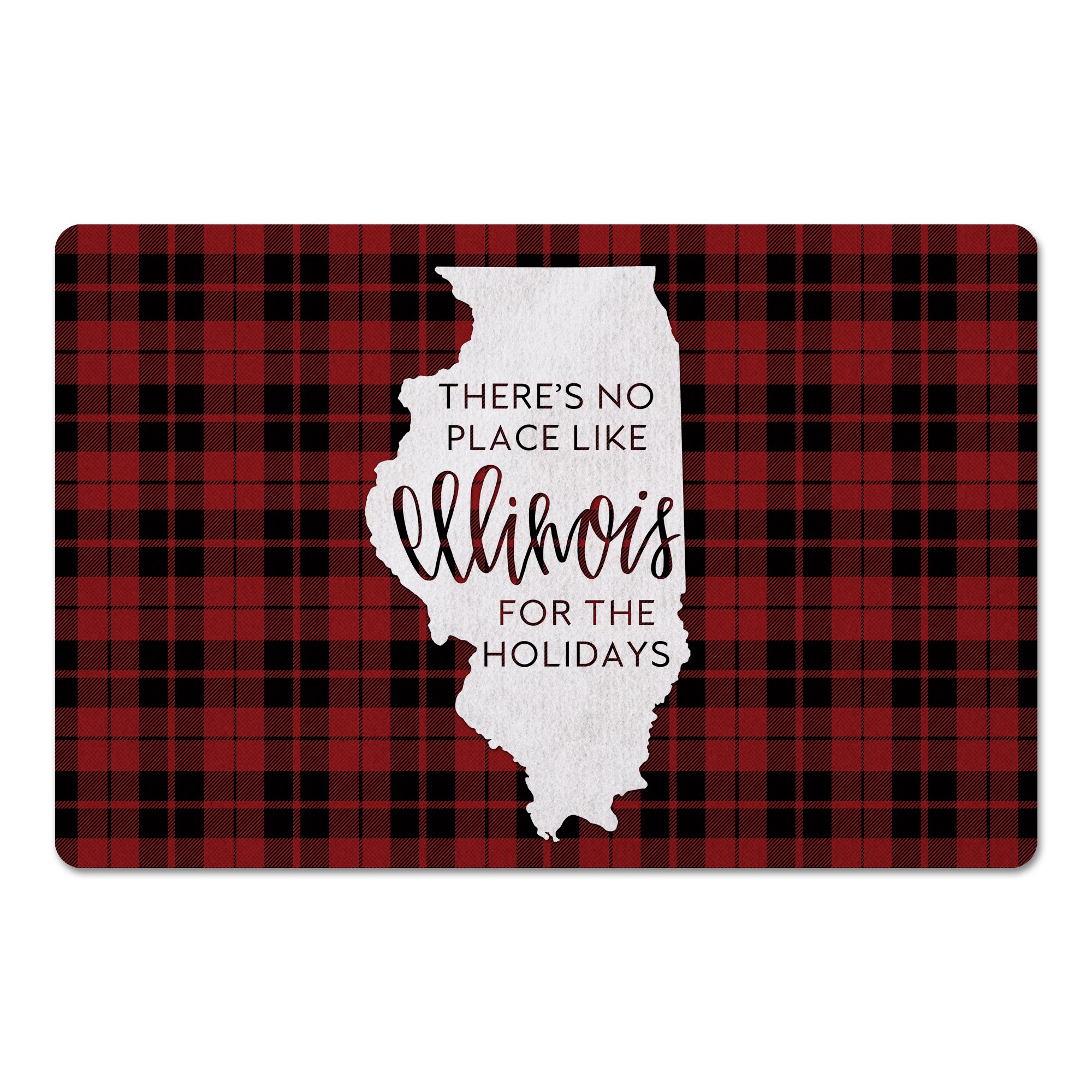 There's No Place Like Illinois For the Holidays 27x18 Floor Mat