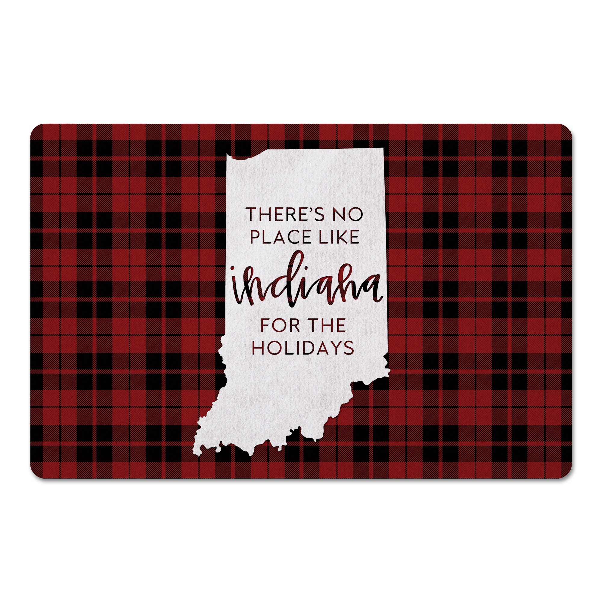 There's No Place Like Indiana For the Holidays 27x18 Floor Mat